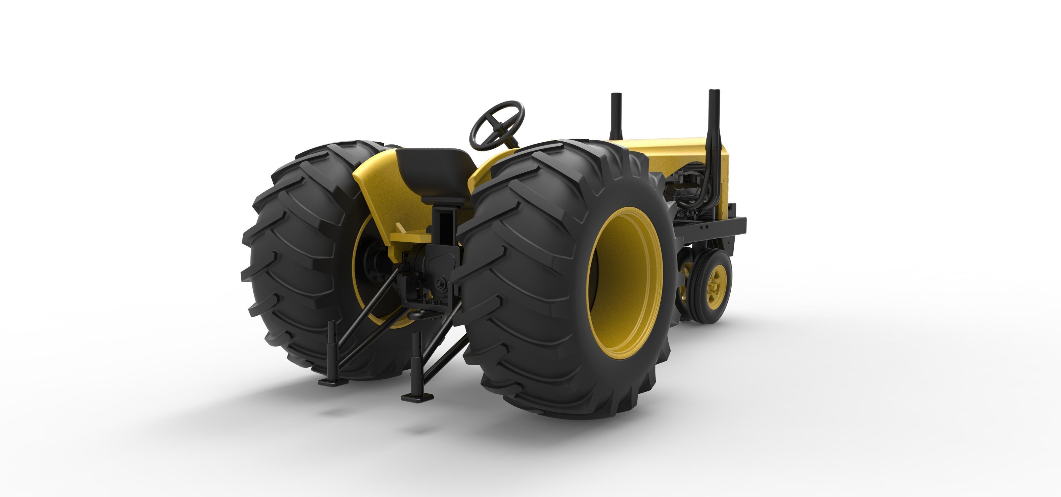 Vintage Small block Pulling tractor Version 2 Scale 1 to 25 3D print model_18