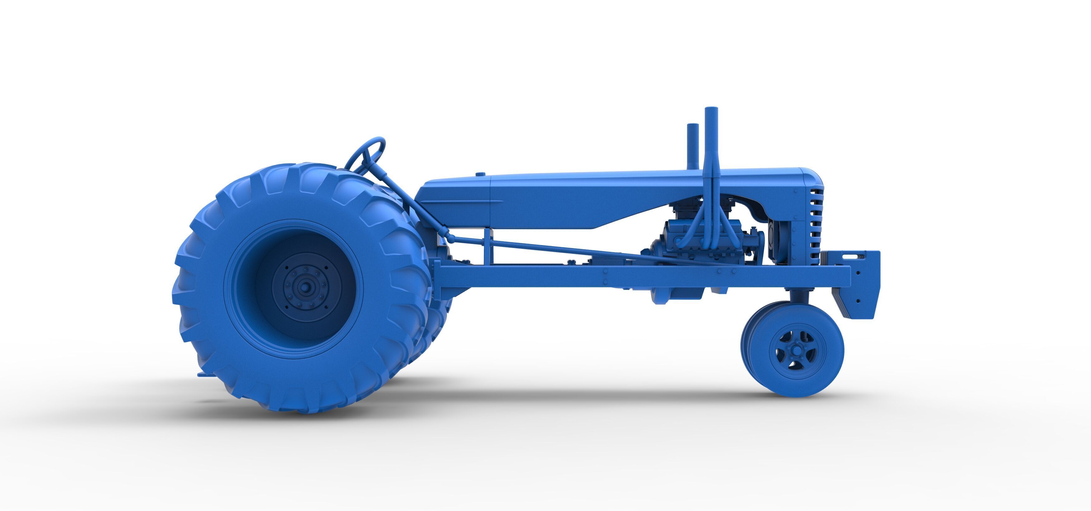 Vintage Small block Pulling tractor Version 2 Scale 1 to 25 3D print model_43