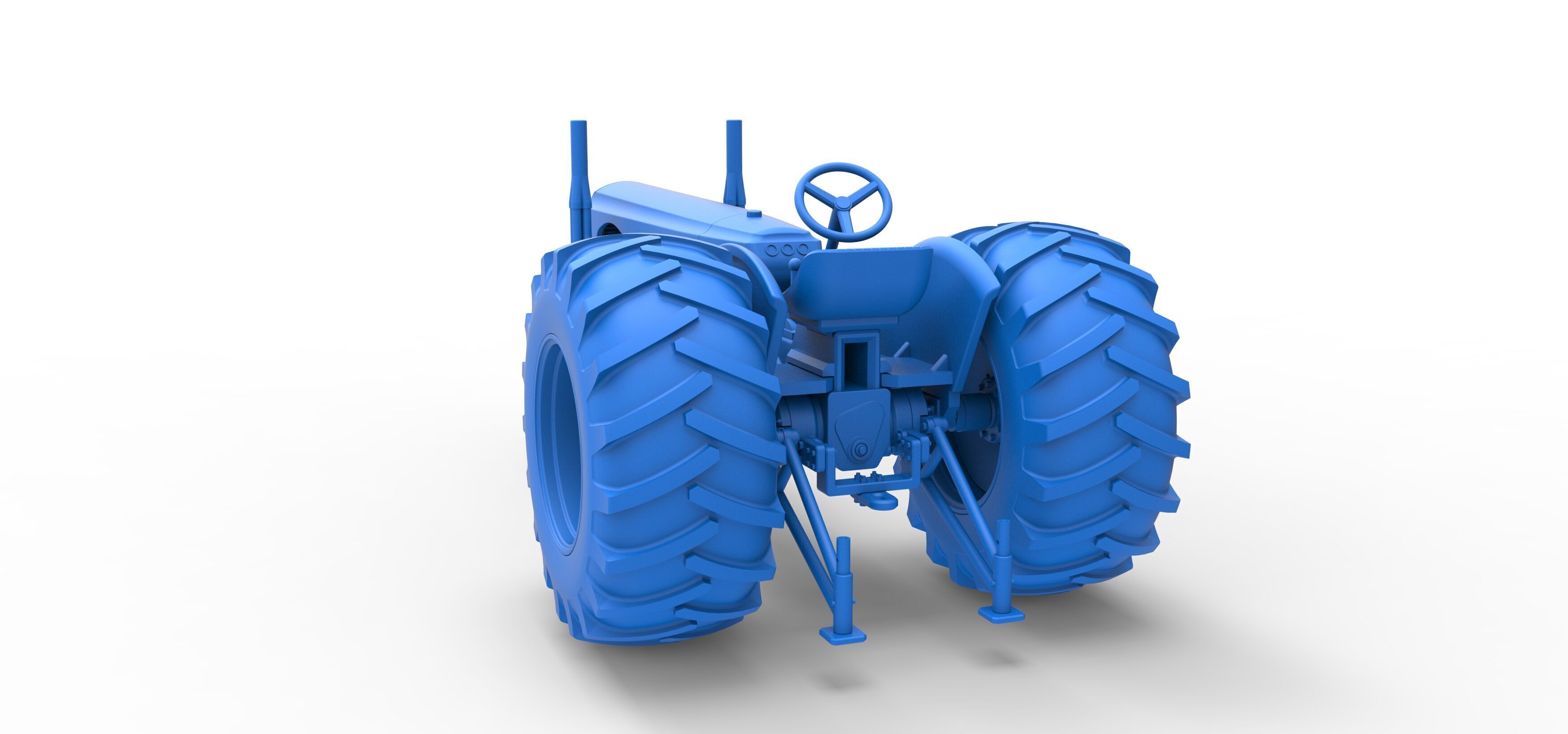 Vintage Small block Pulling tractor Version 2 Scale 1 to 25 3D print model_37