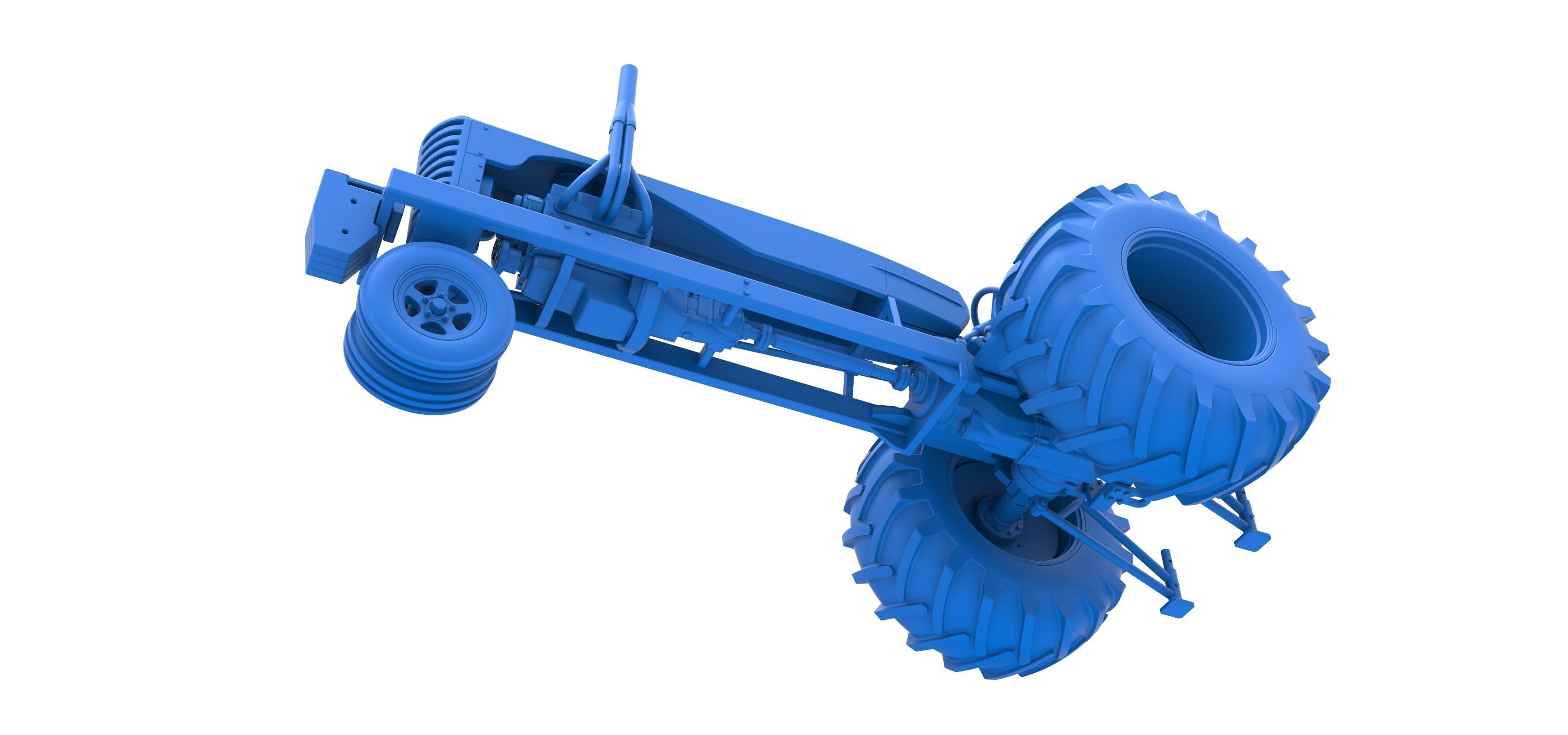 Vintage Small block Pulling tractor Version 2 Scale 1 to 25 3D print model_26