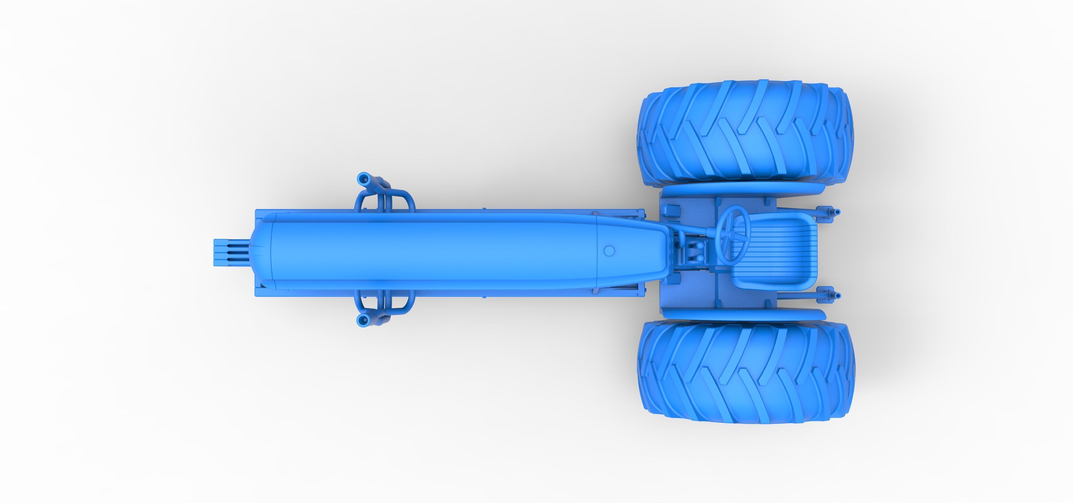 Vintage Small block Pulling tractor Version 2 Scale 1 to 25 3D print model_34