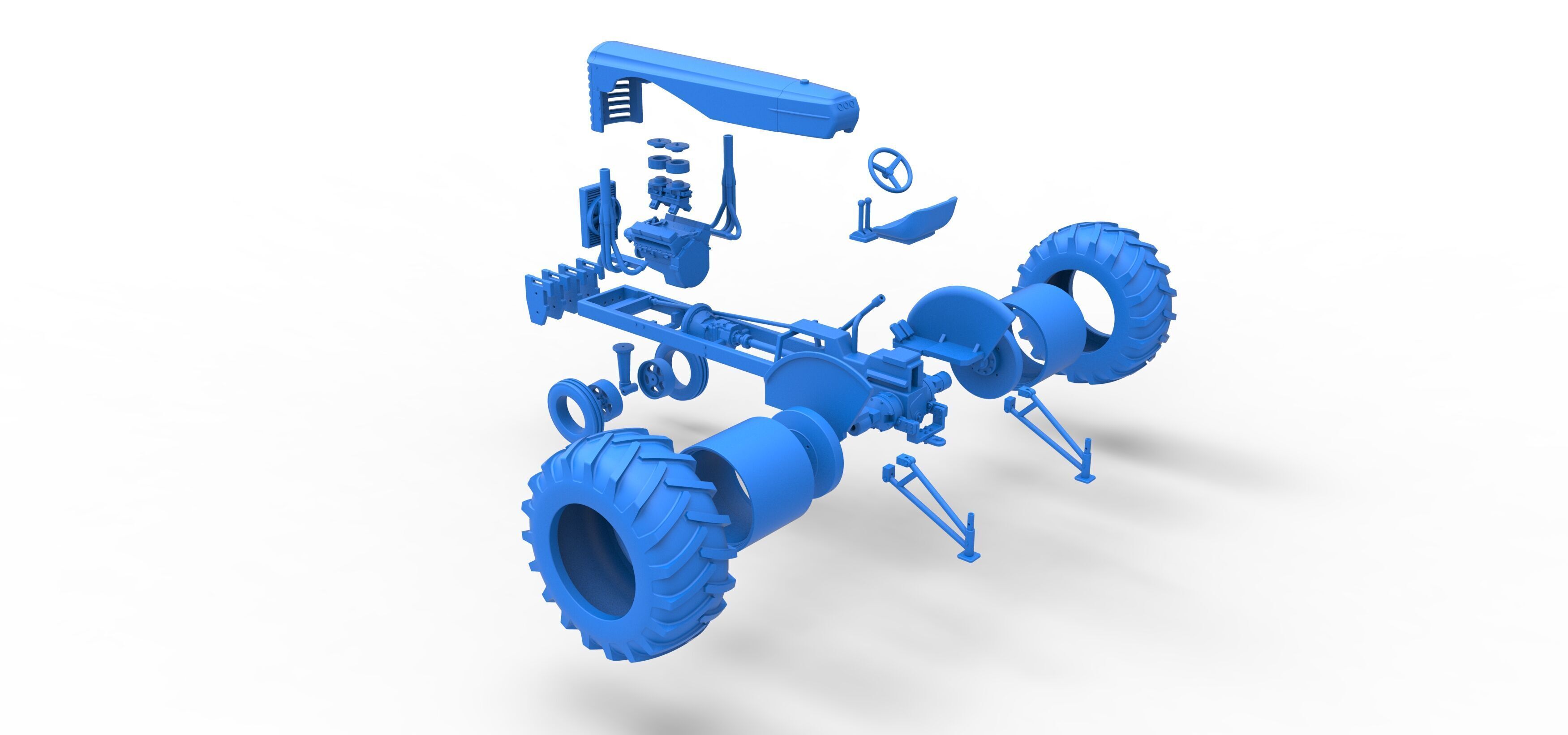 Vintage Small block Pulling tractor Version 2 Scale 1 to 25 3D print model_53