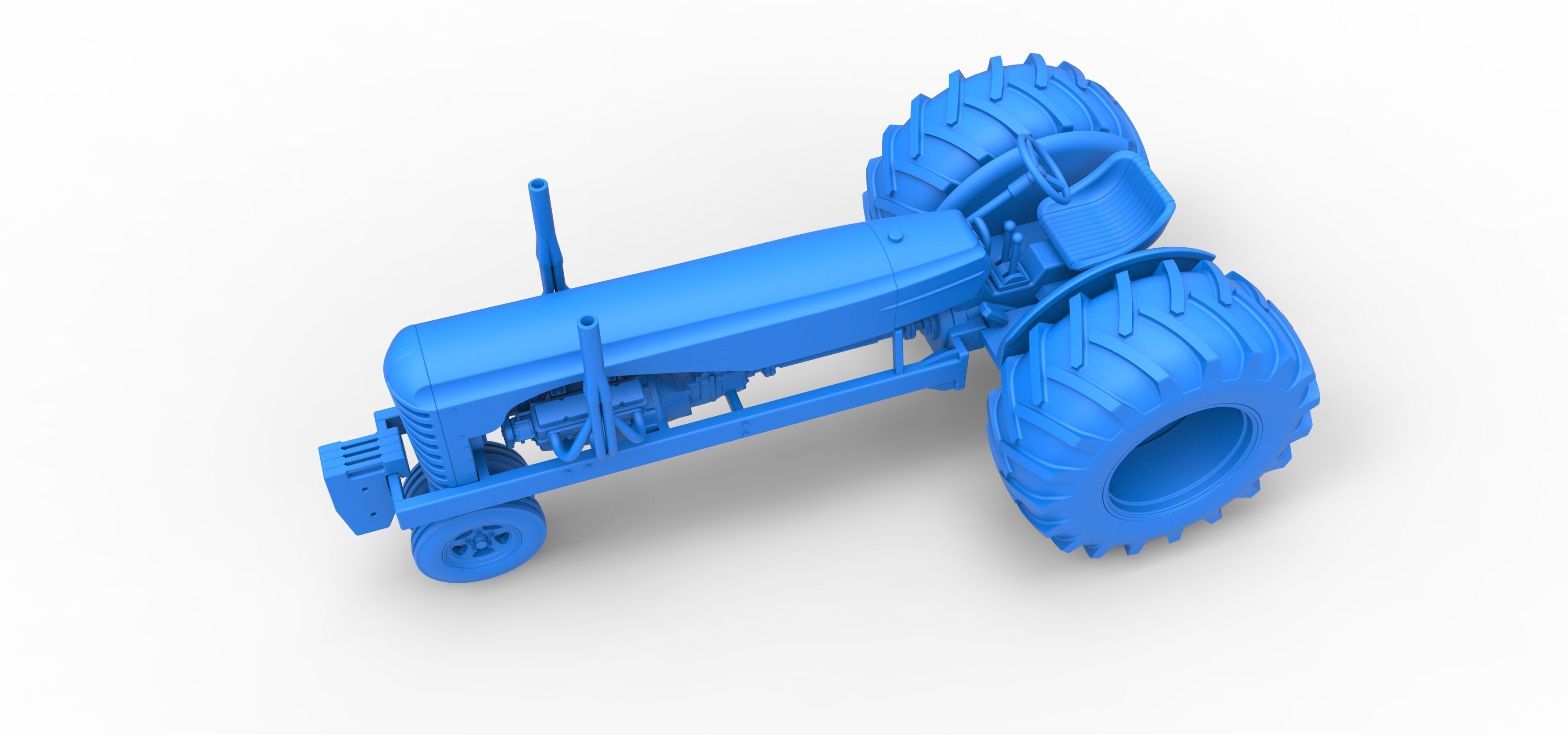 Vintage Small block Pulling tractor Version 2 Scale 1 to 25 3D print model_27