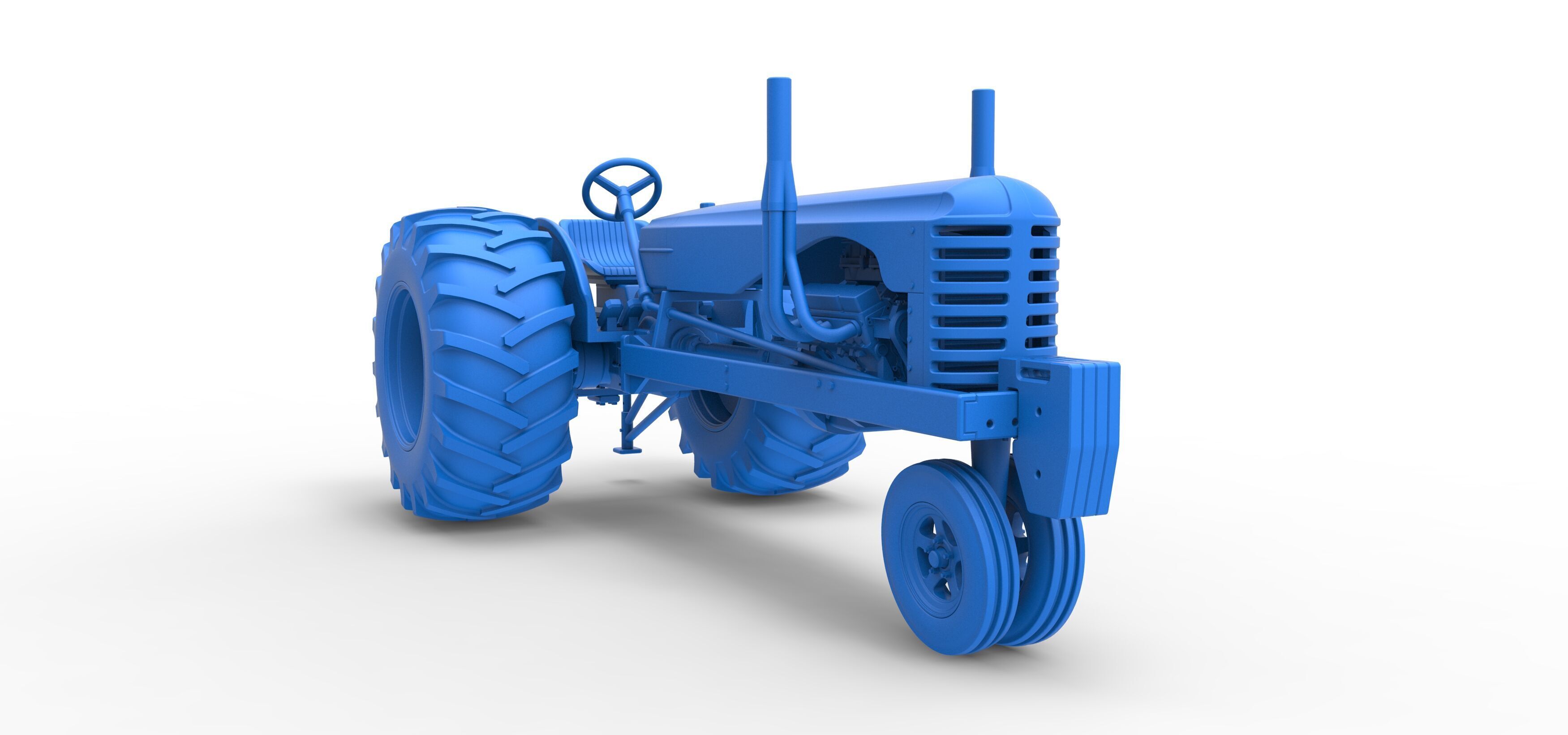 Vintage Small block Pulling tractor Version 2 Scale 1 to 25 3D print model_46