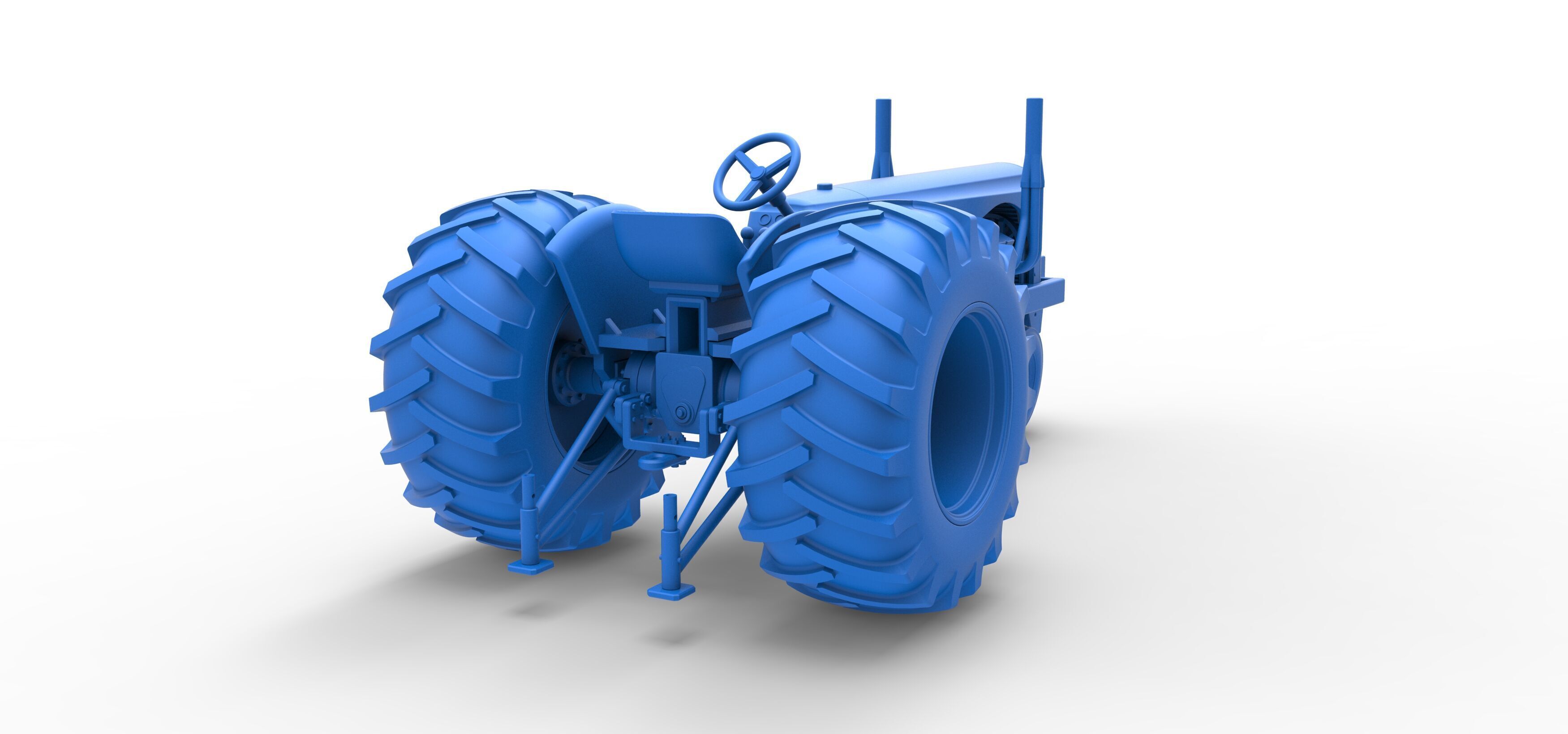 Vintage Small block Pulling tractor Version 2 Scale 1 to 25 3D print model_41