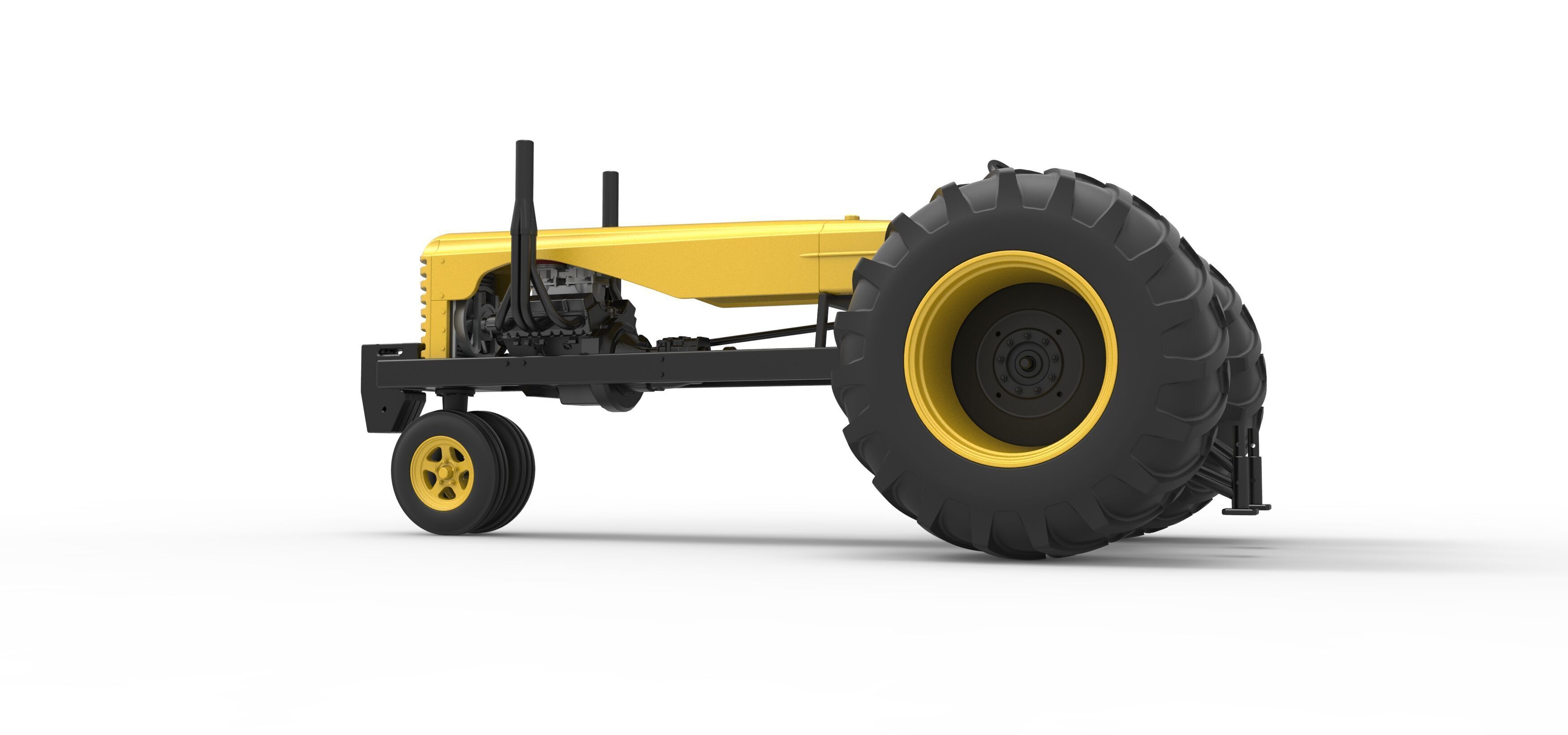 Vintage Small block Pulling tractor Version 2 Scale 1 to 25 3D print model_13