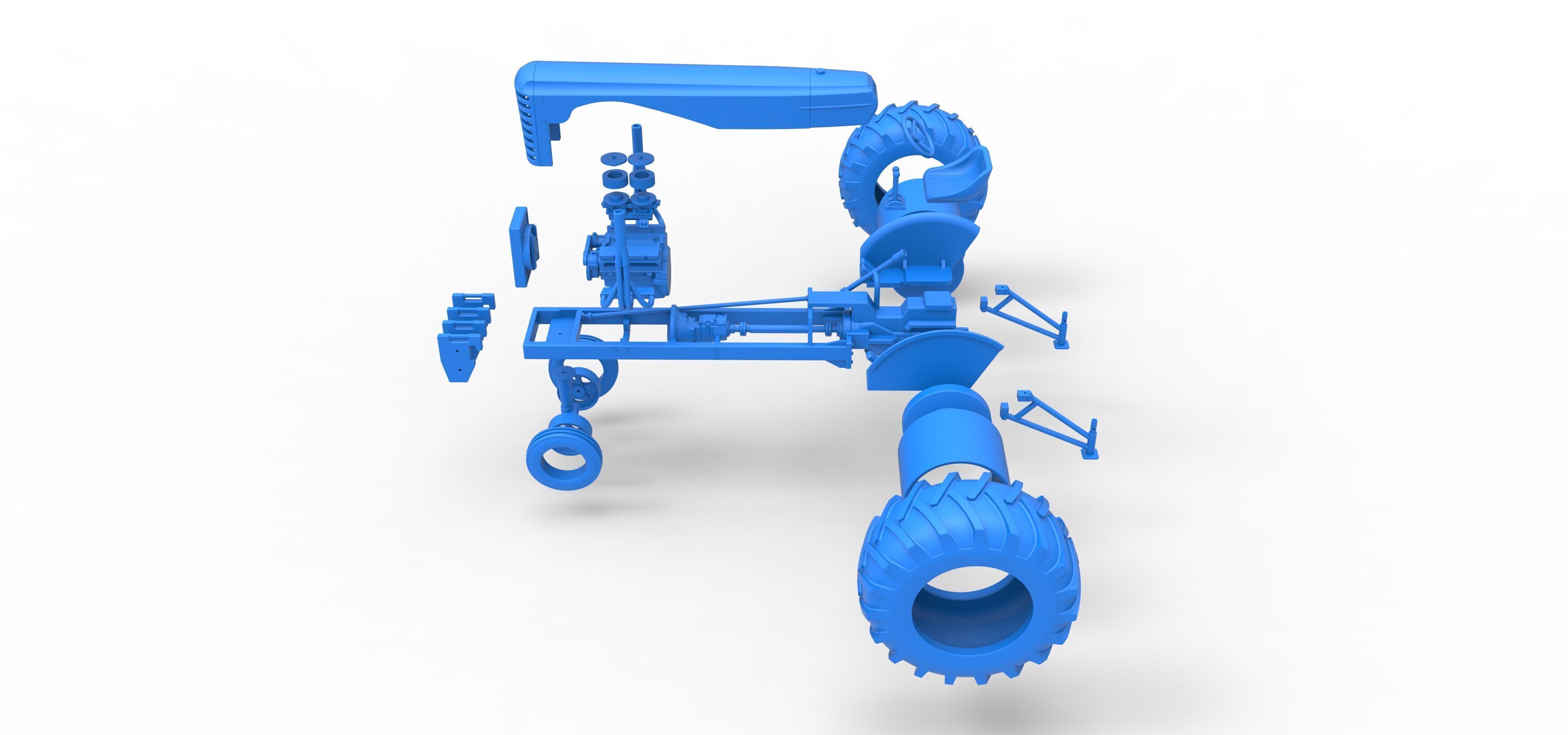 Vintage Small block Pulling tractor Version 2 Scale 1 to 25 3D print model_52