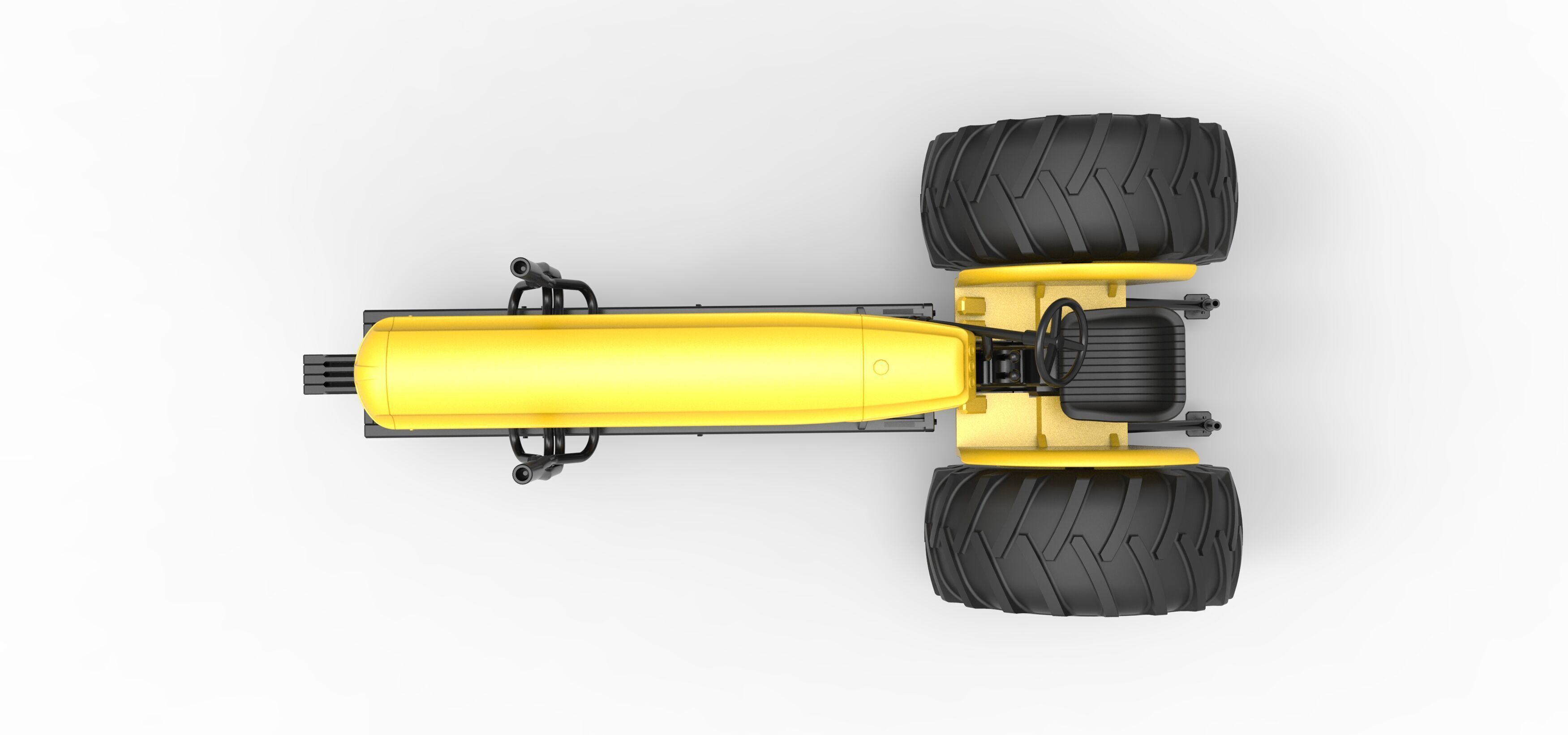 Vintage Small block Pulling tractor Version 2 Scale 1 to 25 3D print model_11