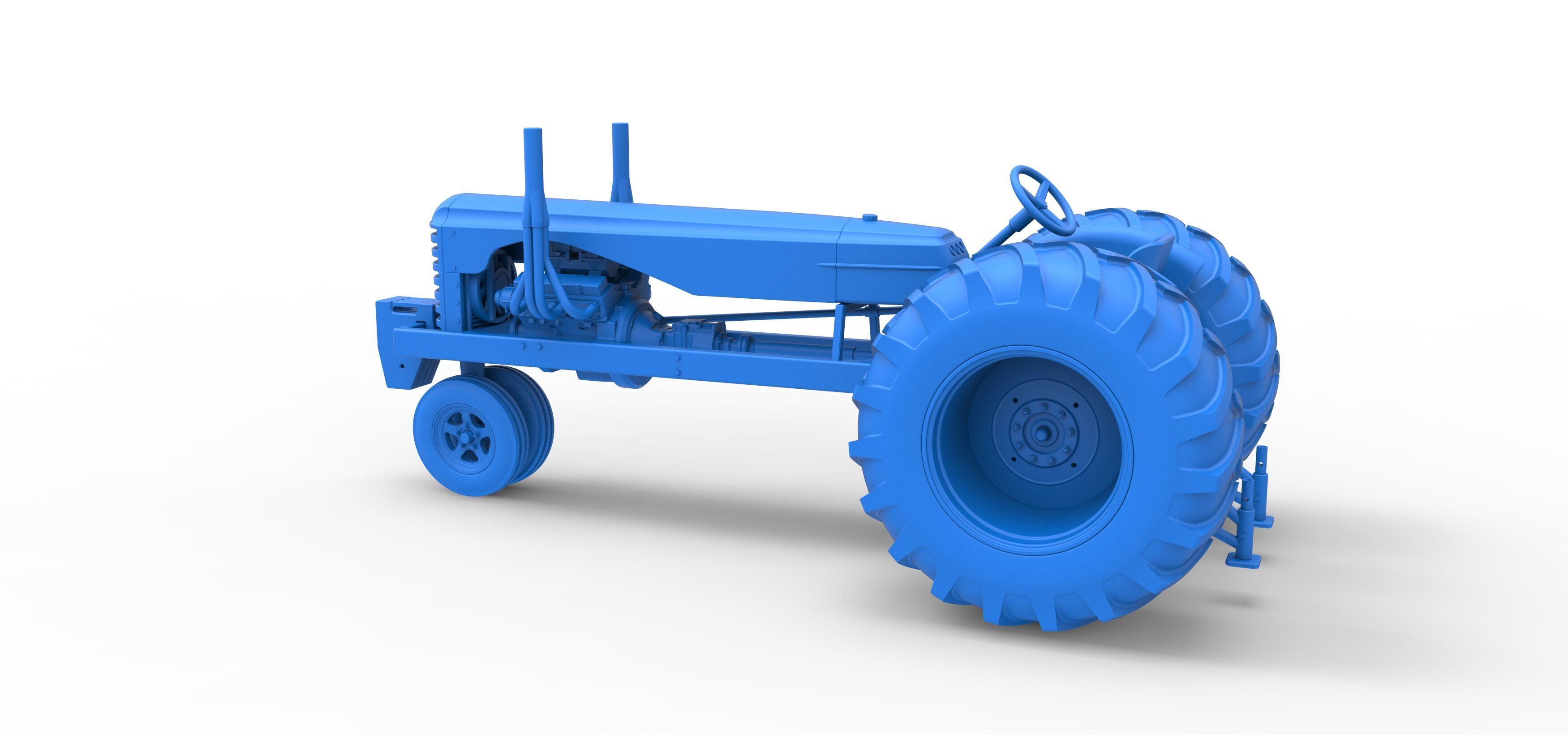 Vintage Small block Pulling tractor Version 2 Scale 1 to 25 3D print model_35