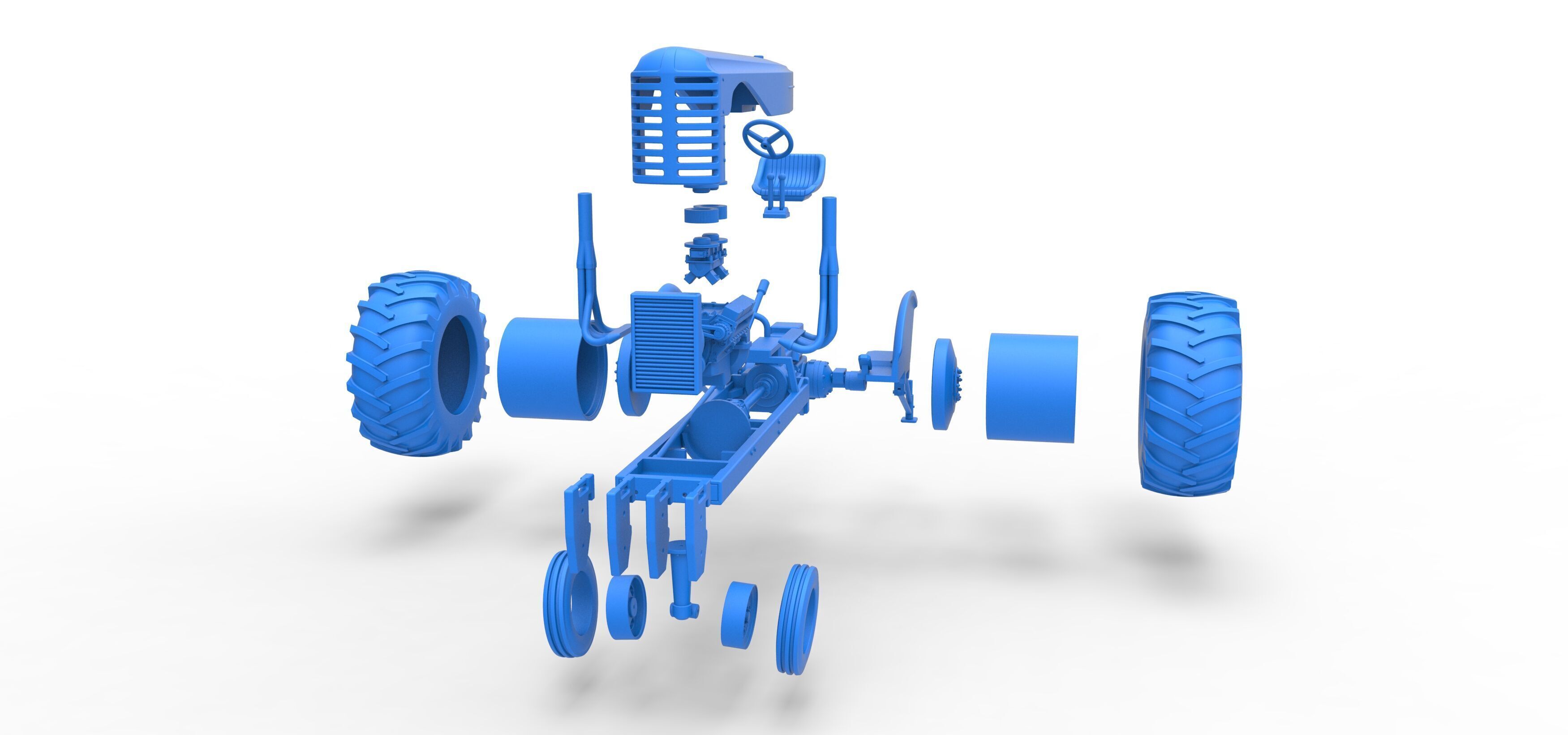 Vintage Small block Pulling tractor Version 2 Scale 1 to 25 3D print model_50