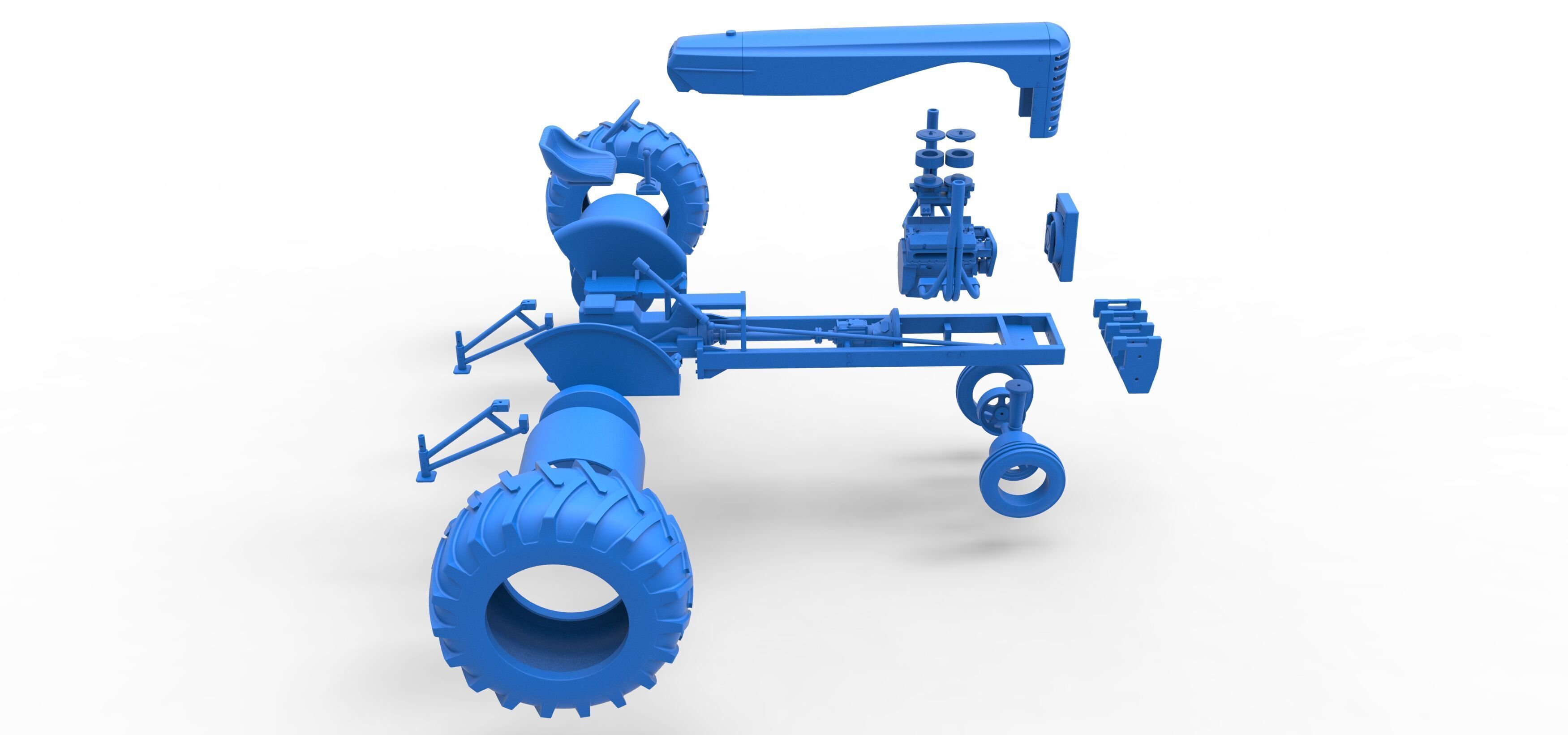 Vintage Small block Pulling tractor Version 2 Scale 1 to 25 3D print model_56