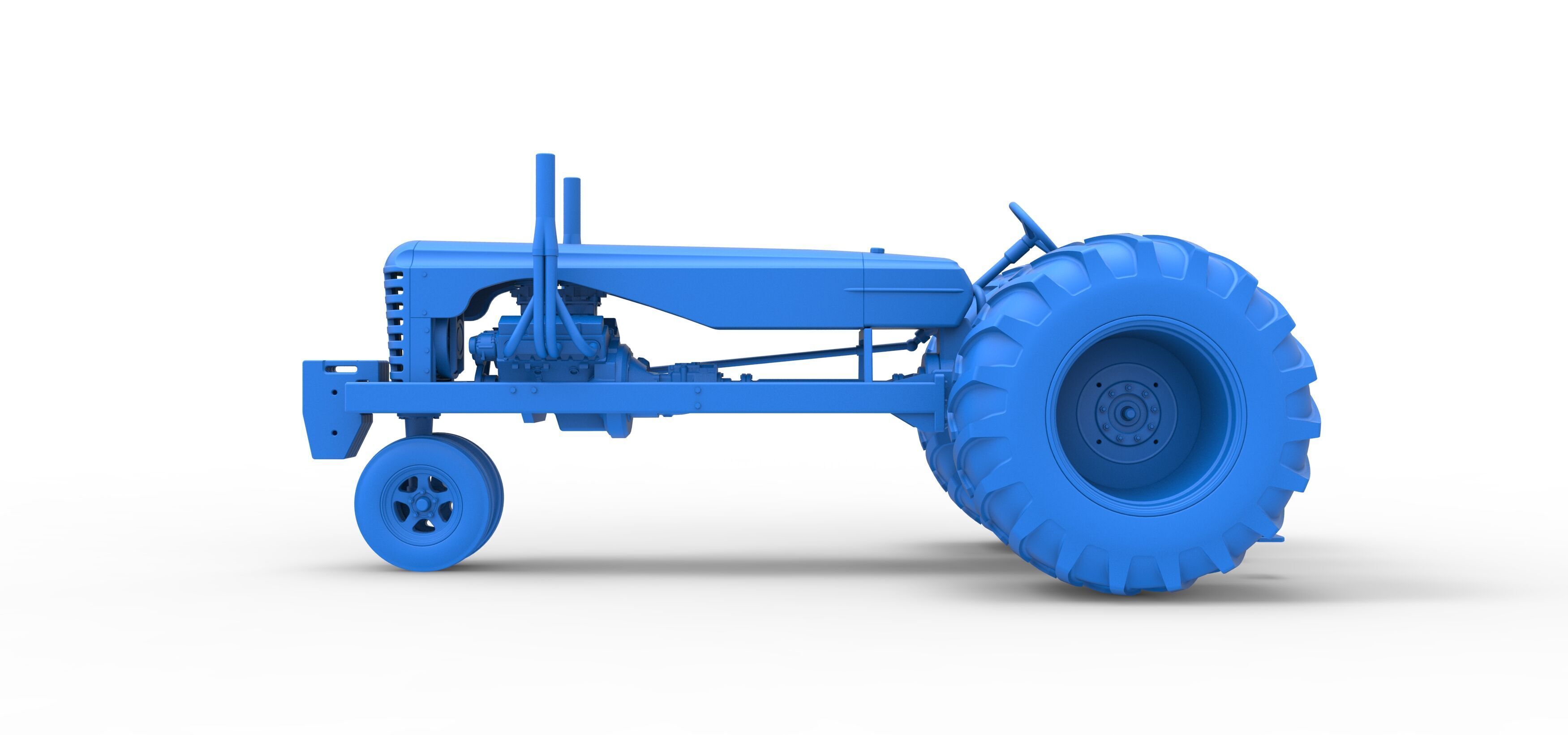 Vintage Small block Pulling tractor Version 2 Scale 1 to 25 3D print model_32