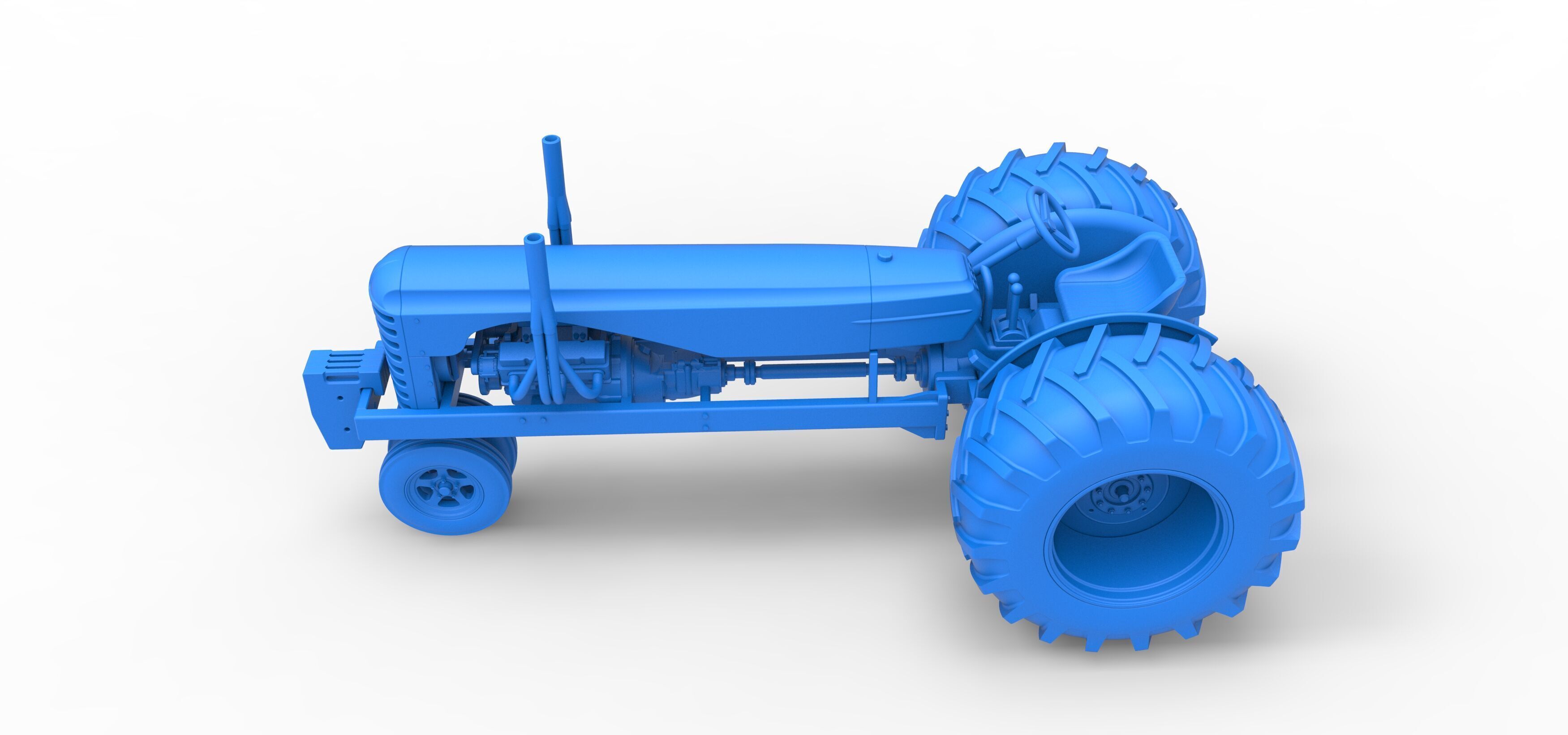 Vintage Small block Pulling tractor Version 2 Scale 1 to 25 3D print model_33