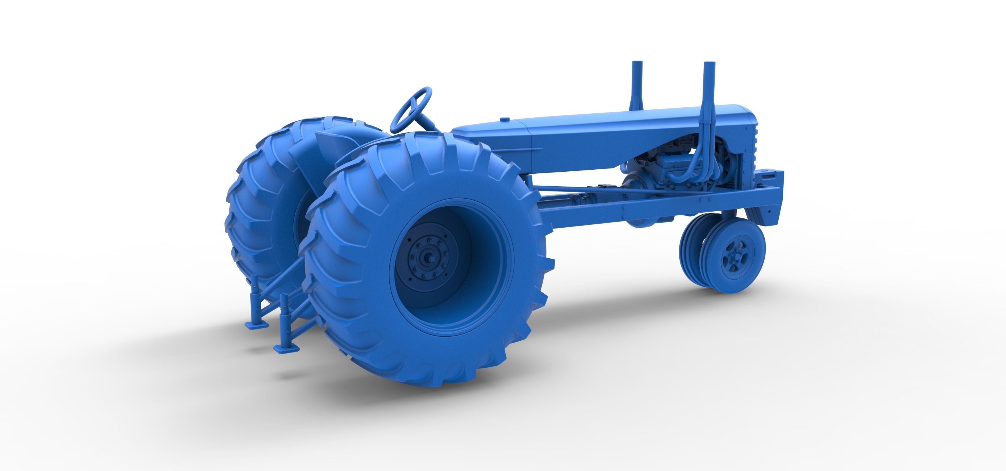 Vintage Small block Pulling tractor Version 2 Scale 1 to 25 3D print model_42