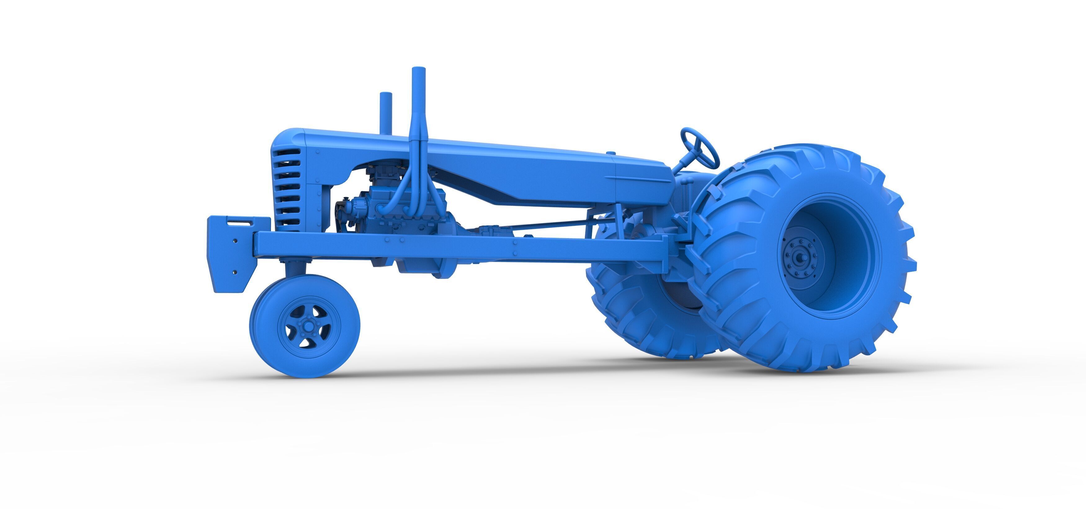 Vintage Small block Pulling tractor Version 2 Scale 1 to 25 3D print model_25