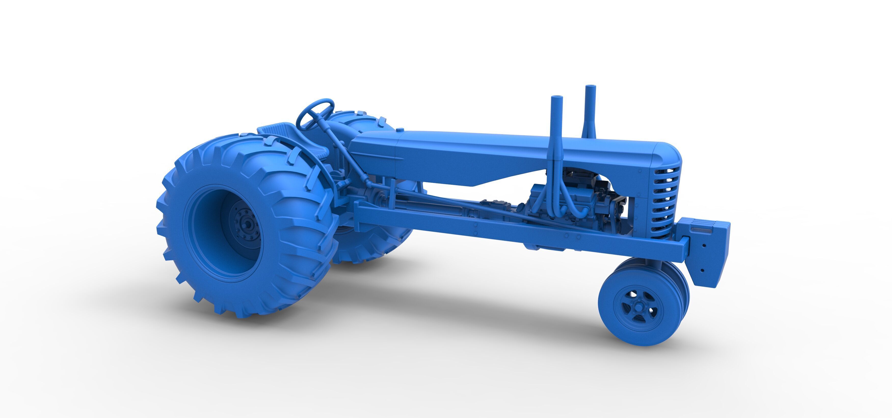 Vintage Small block Pulling tractor Version 2 Scale 1 to 25 3D print model_45