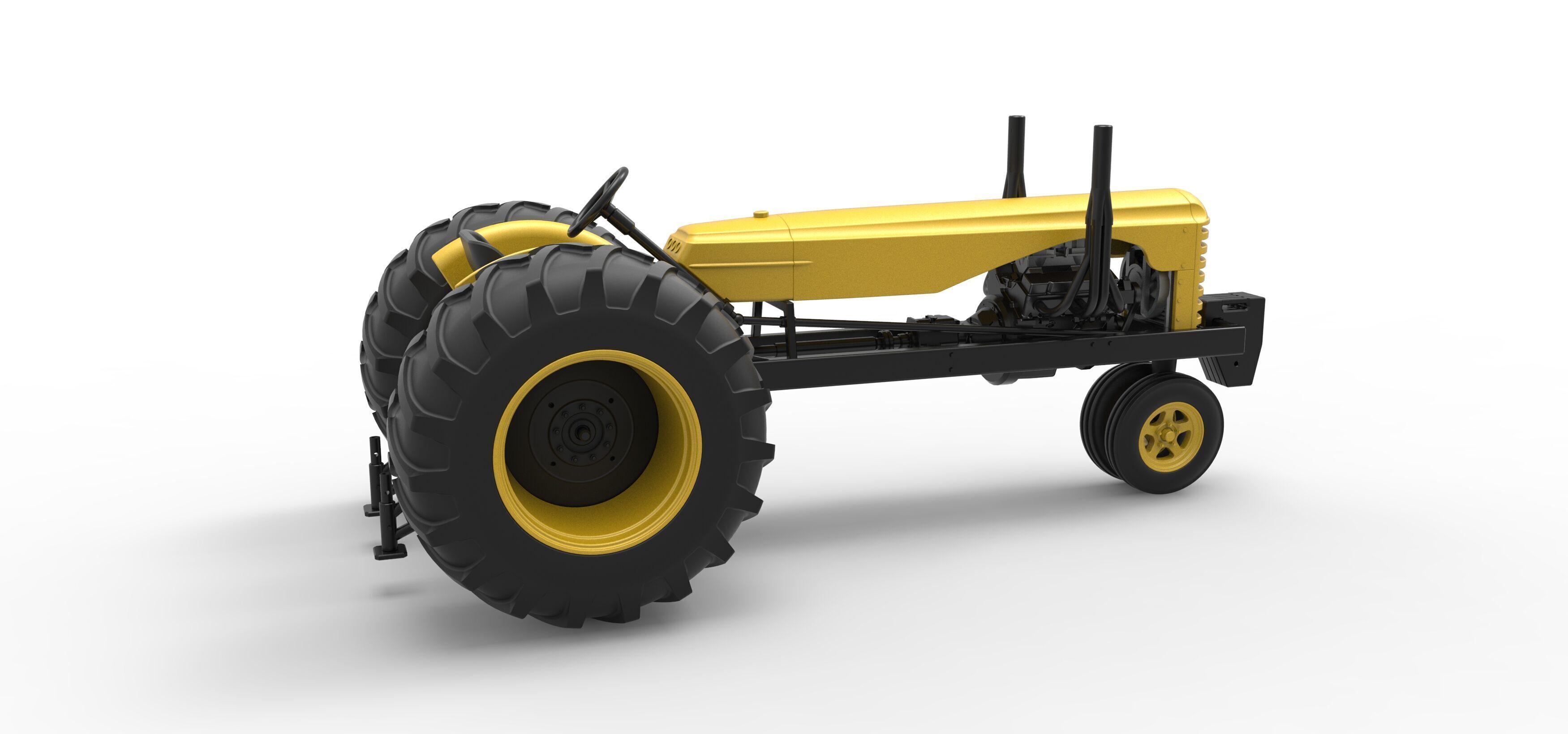 Vintage Small block Pulling tractor Version 2 Scale 1 to 25 3D print model_19