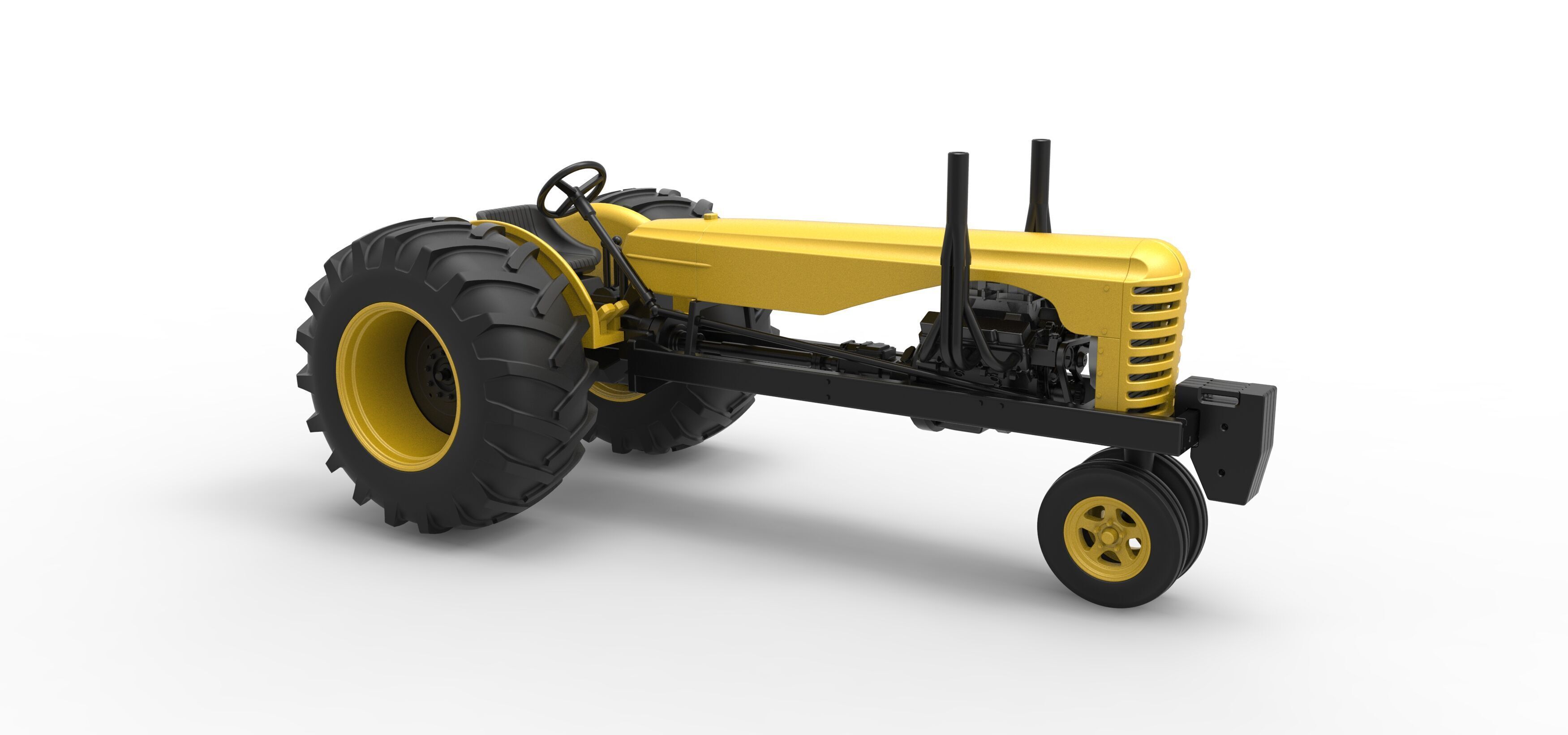 Vintage Small block Pulling tractor Version 2 Scale 1 to 25 3D print model_22