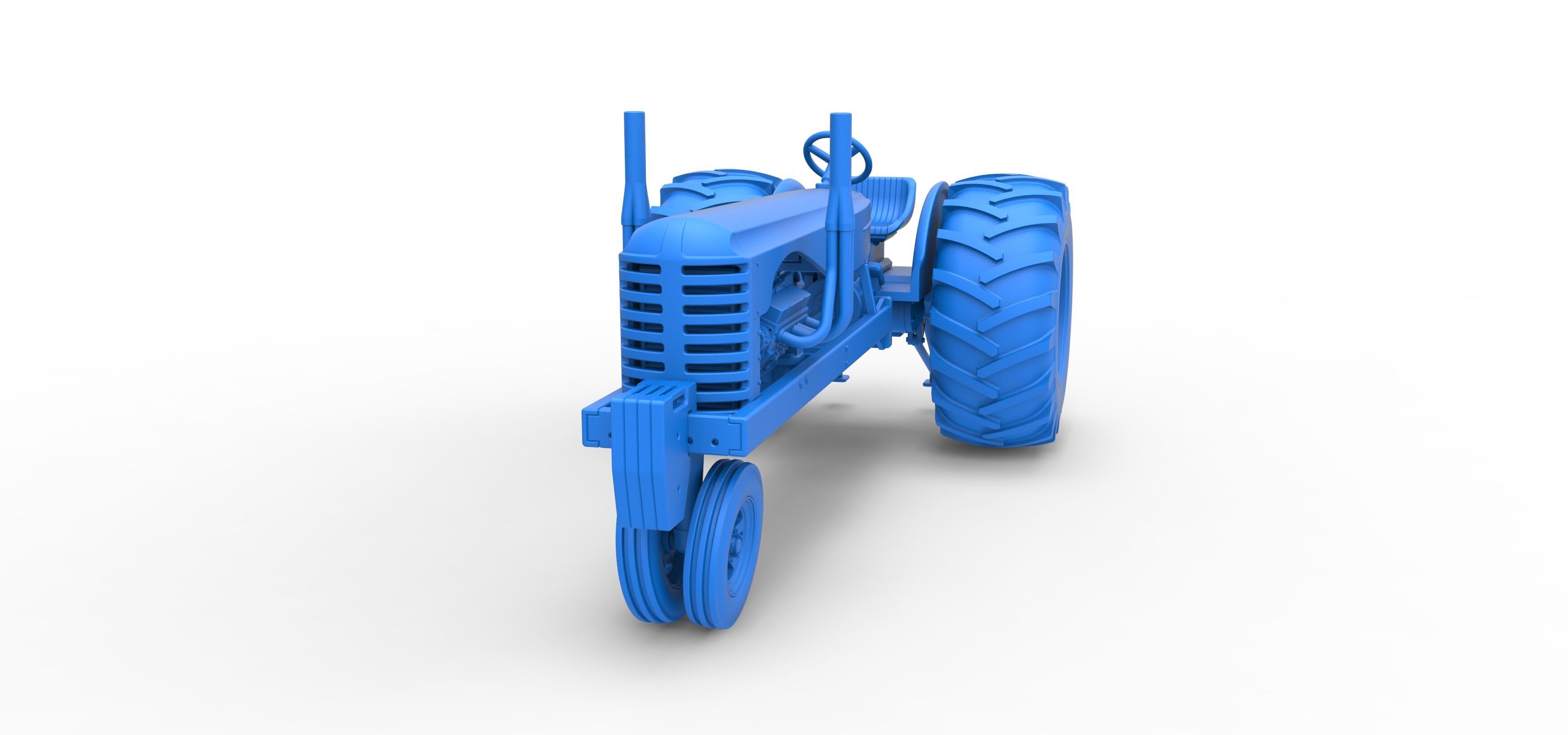 Vintage Small block Pulling tractor Version 2 Scale 1 to 25 3D print model_28