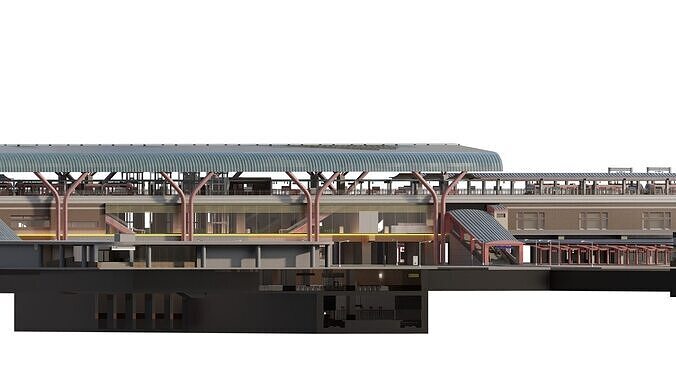 MULTILEVEL METRO STATION 3D model