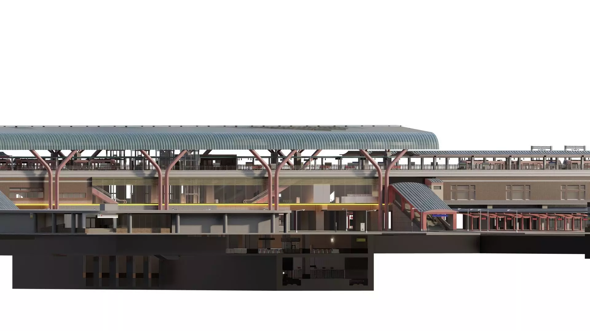 MULTILEVEL METRO STATION 3D model_0