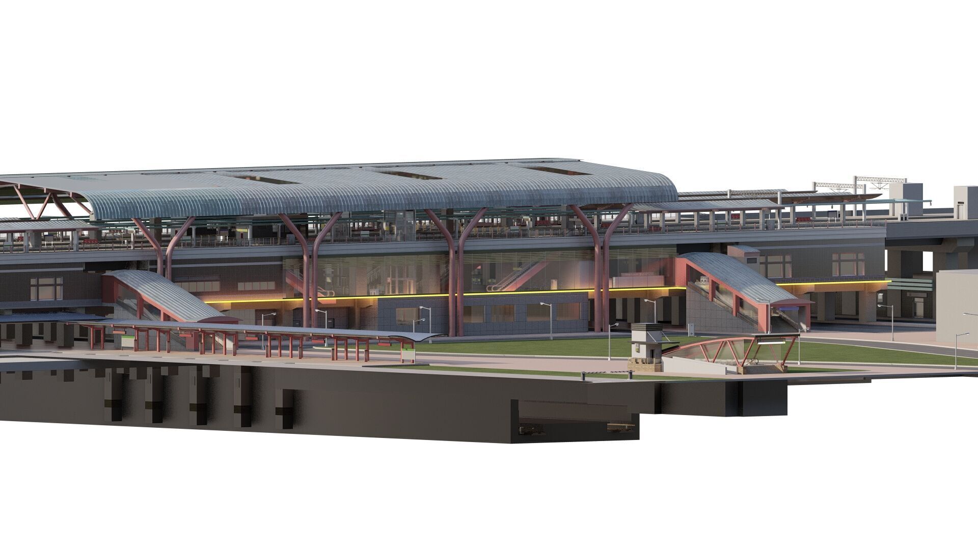 MULTILEVEL METRO STATION 3D model_3