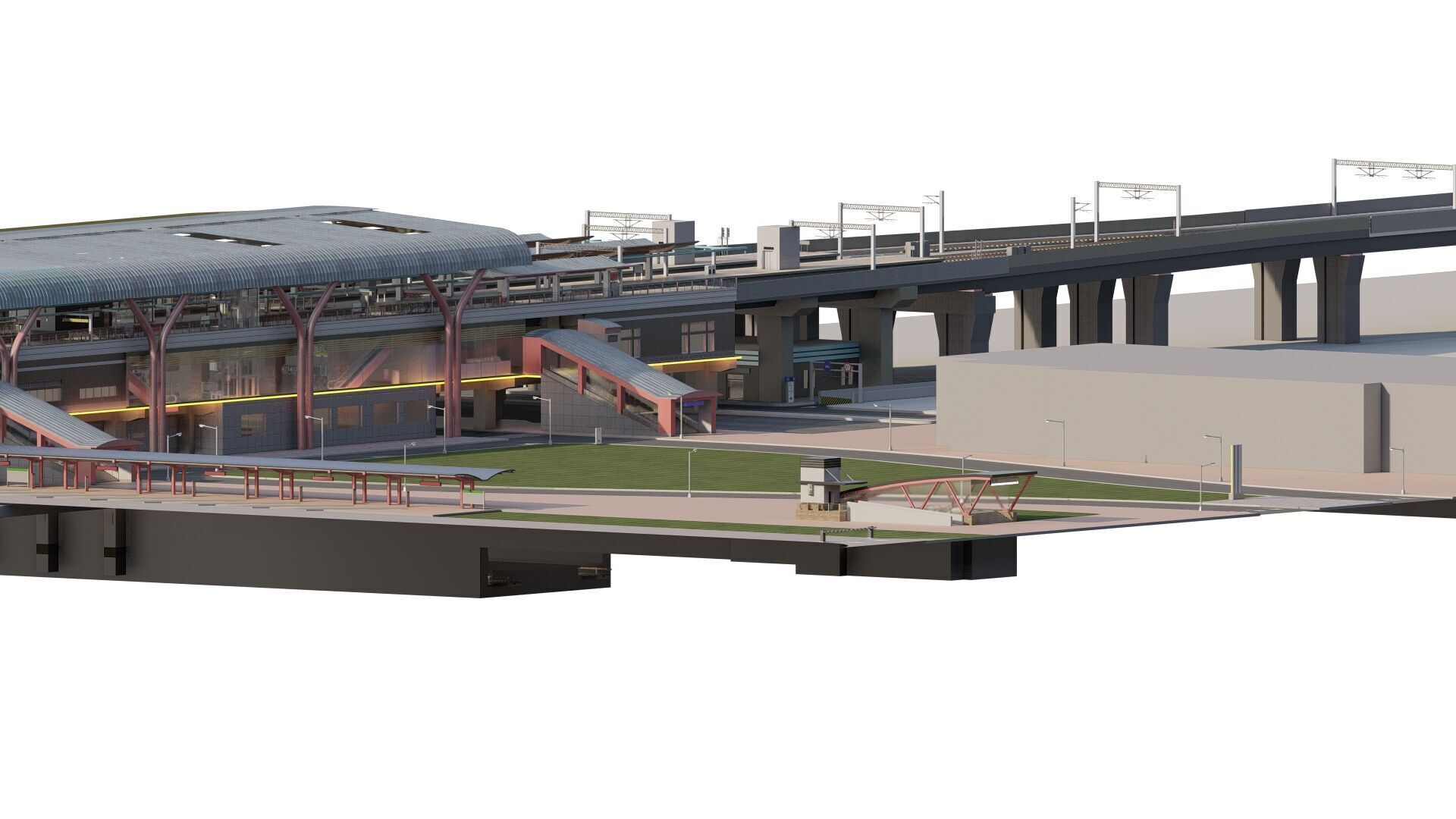 MULTILEVEL METRO STATION 3D model_5