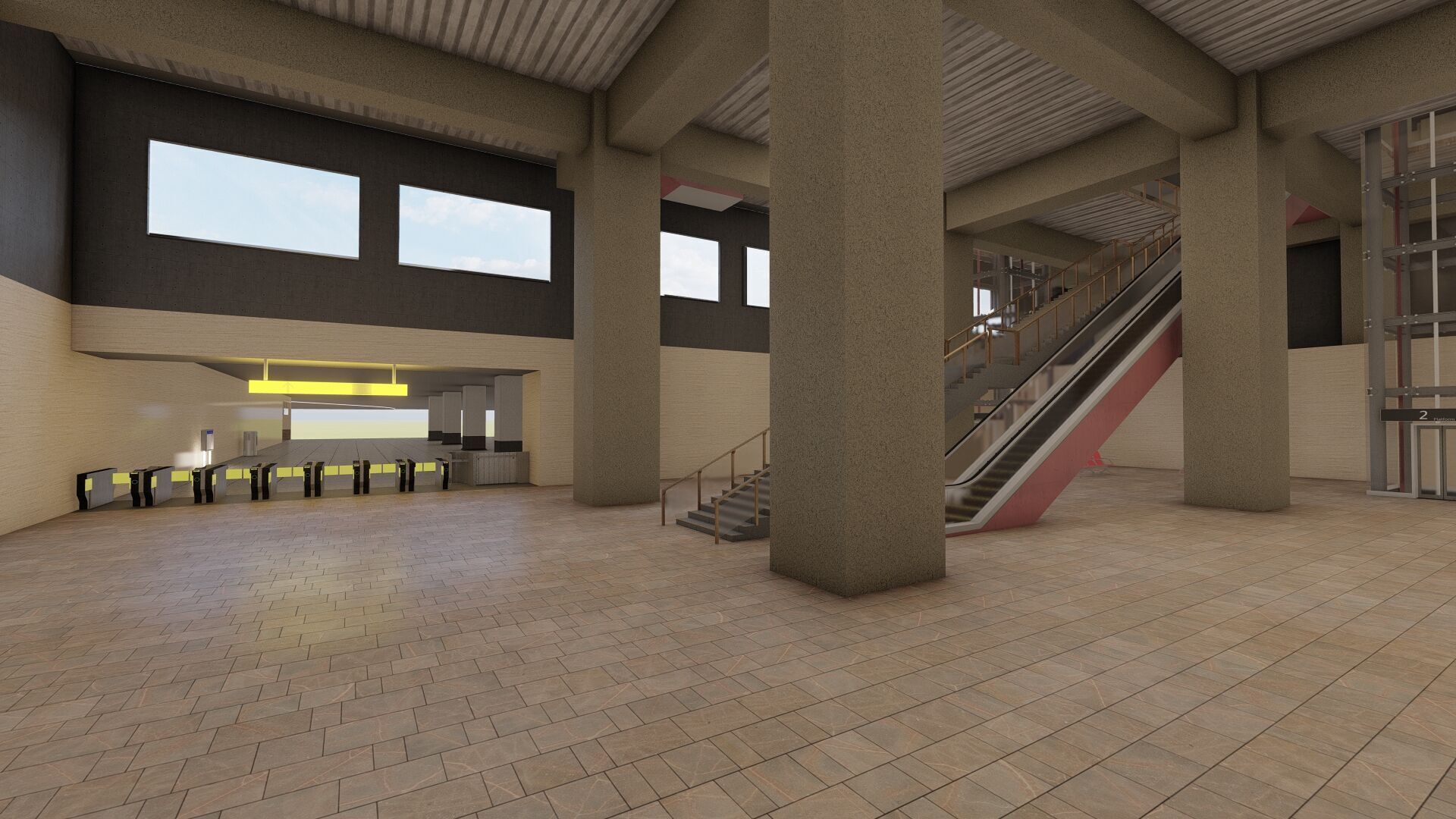 MULTILEVEL METRO STATION 3D model_27