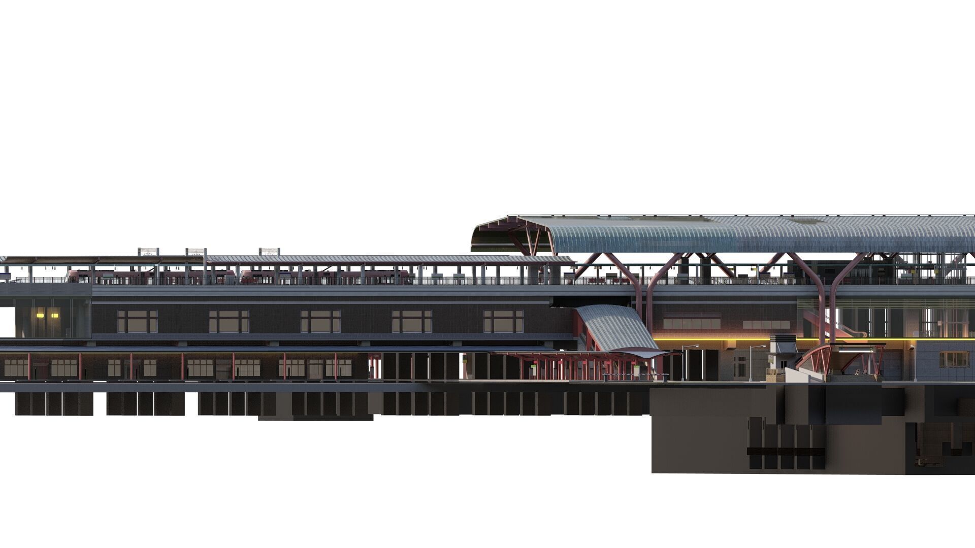 MULTILEVEL METRO STATION 3D model_4