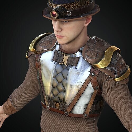 Punk Steam character Low-poly 3D model