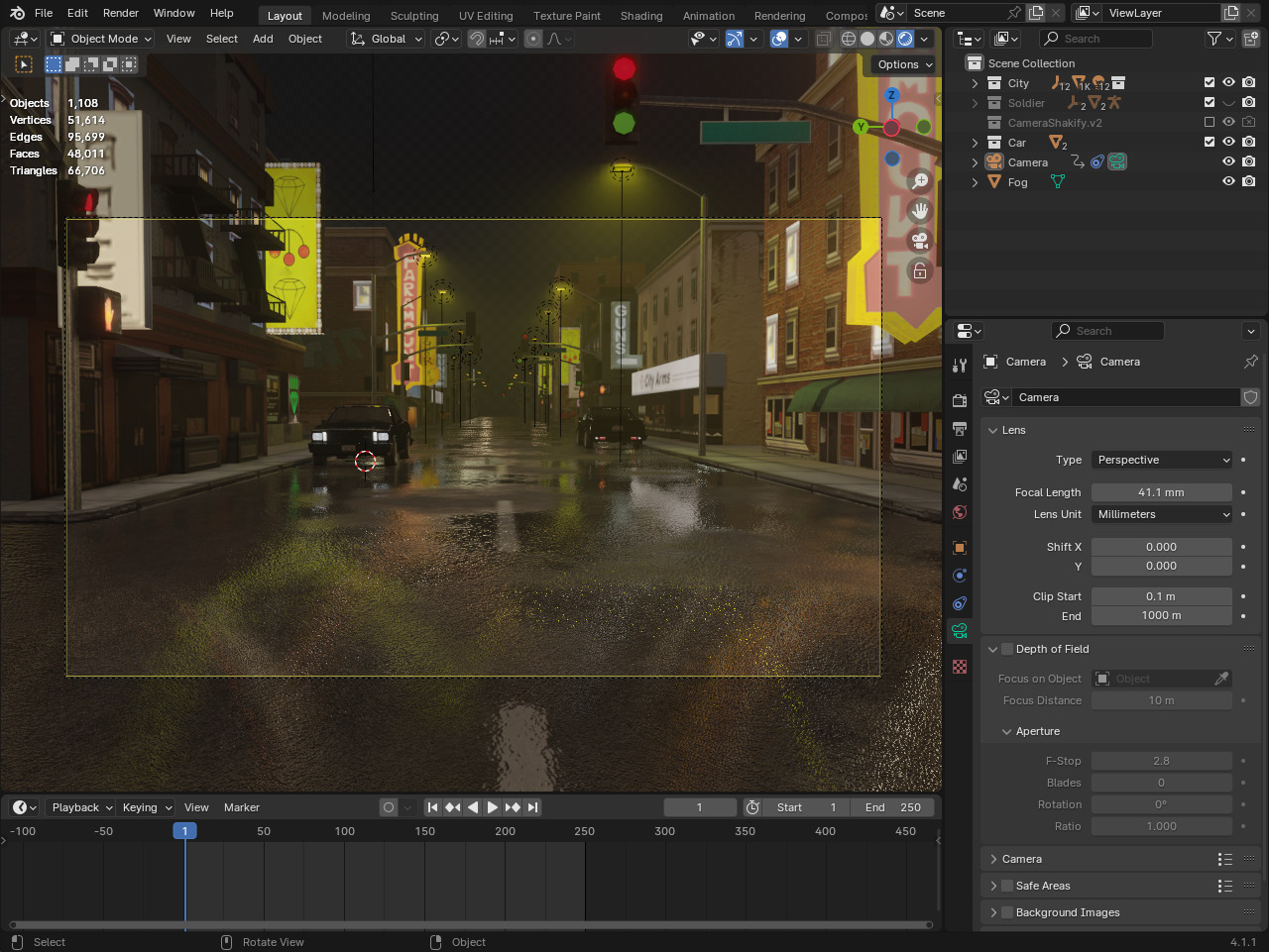 Futuristic Warrior in Neon City 3D model_1