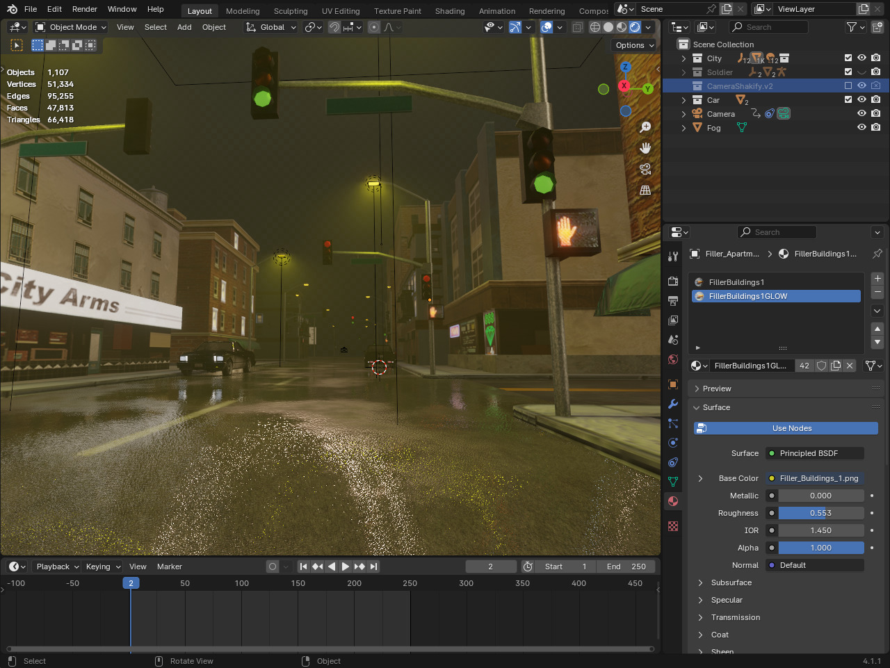 Futuristic Warrior in Neon City 3D model_5