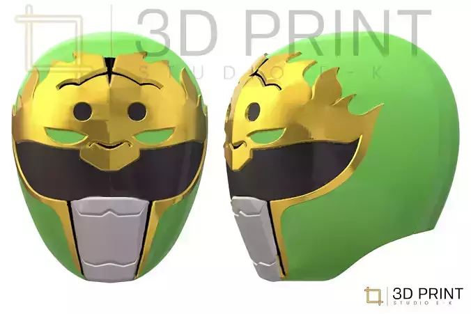 Power Rangers Dai Green Ranger helmet 3D print model