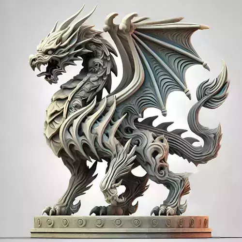 Ancient Guardian Dragon Statue