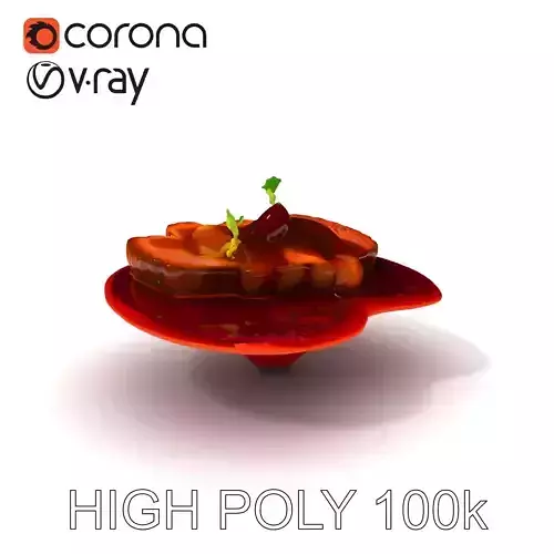 Gourmet Duck Breast Dish Model Pack