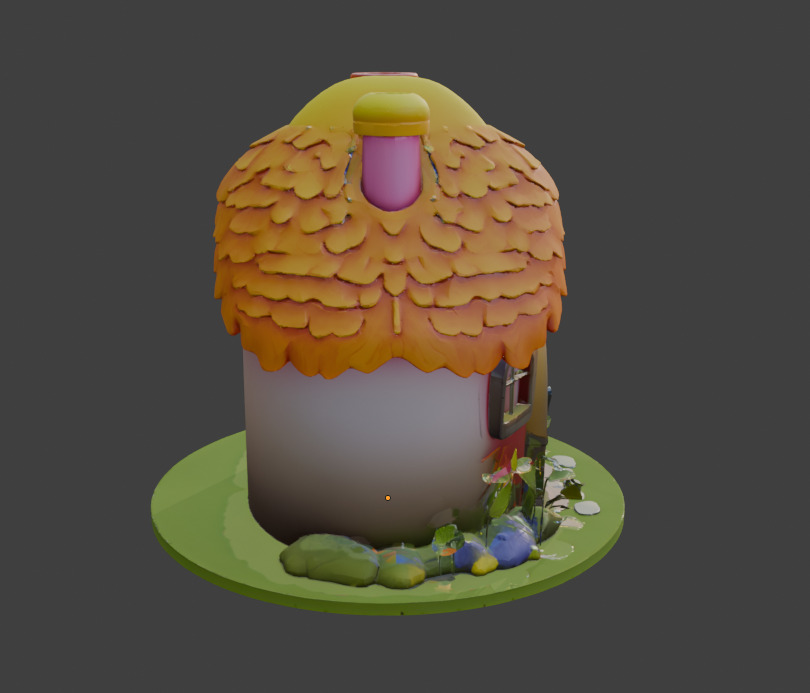 Fairy Tale House Stylized Game Ready 3D Model with PBR Materials Low-poly 3D model_1