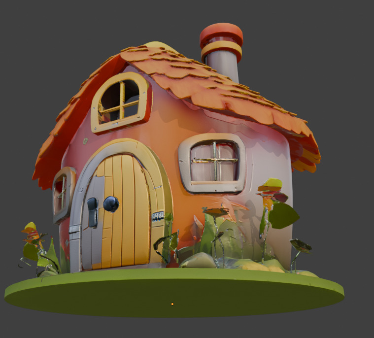 Fairy Tale House Stylized Game Ready 3D Model with PBR Materials Low-poly 3D model_11