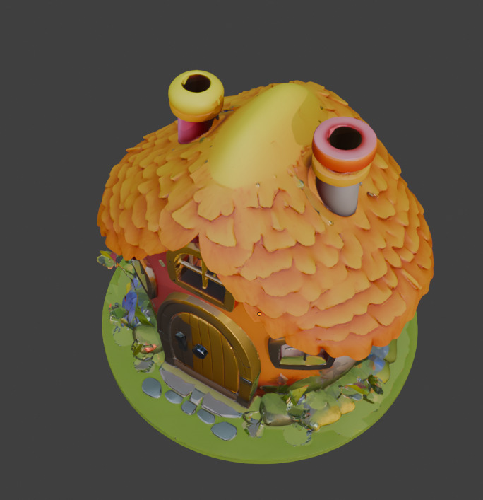 Fairy Tale House Stylized Game Ready 3D Model with PBR Materials Low-poly 3D model_5