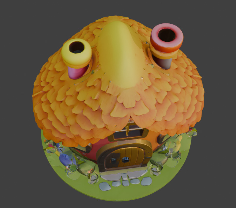 Fairy Tale House Stylized Game Ready 3D Model with PBR Materials Low-poly 3D model_9