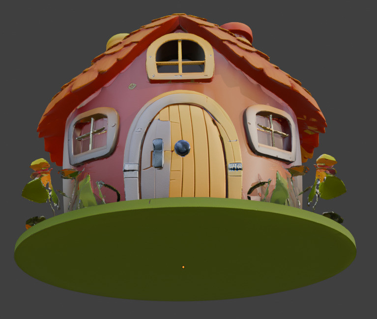 Fairy Tale House Stylized Game Ready 3D Model with PBR Materials Low-poly 3D model_8