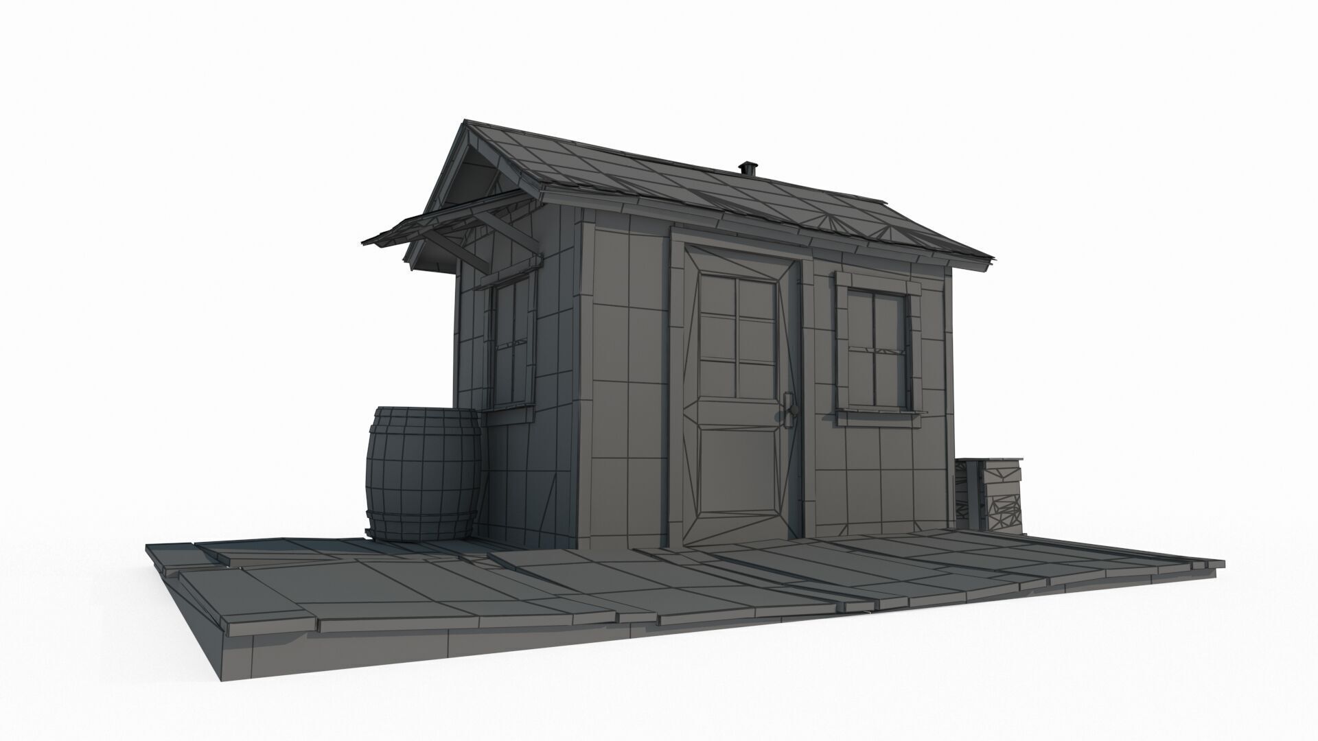 19th century architectural cabin 3D model_5