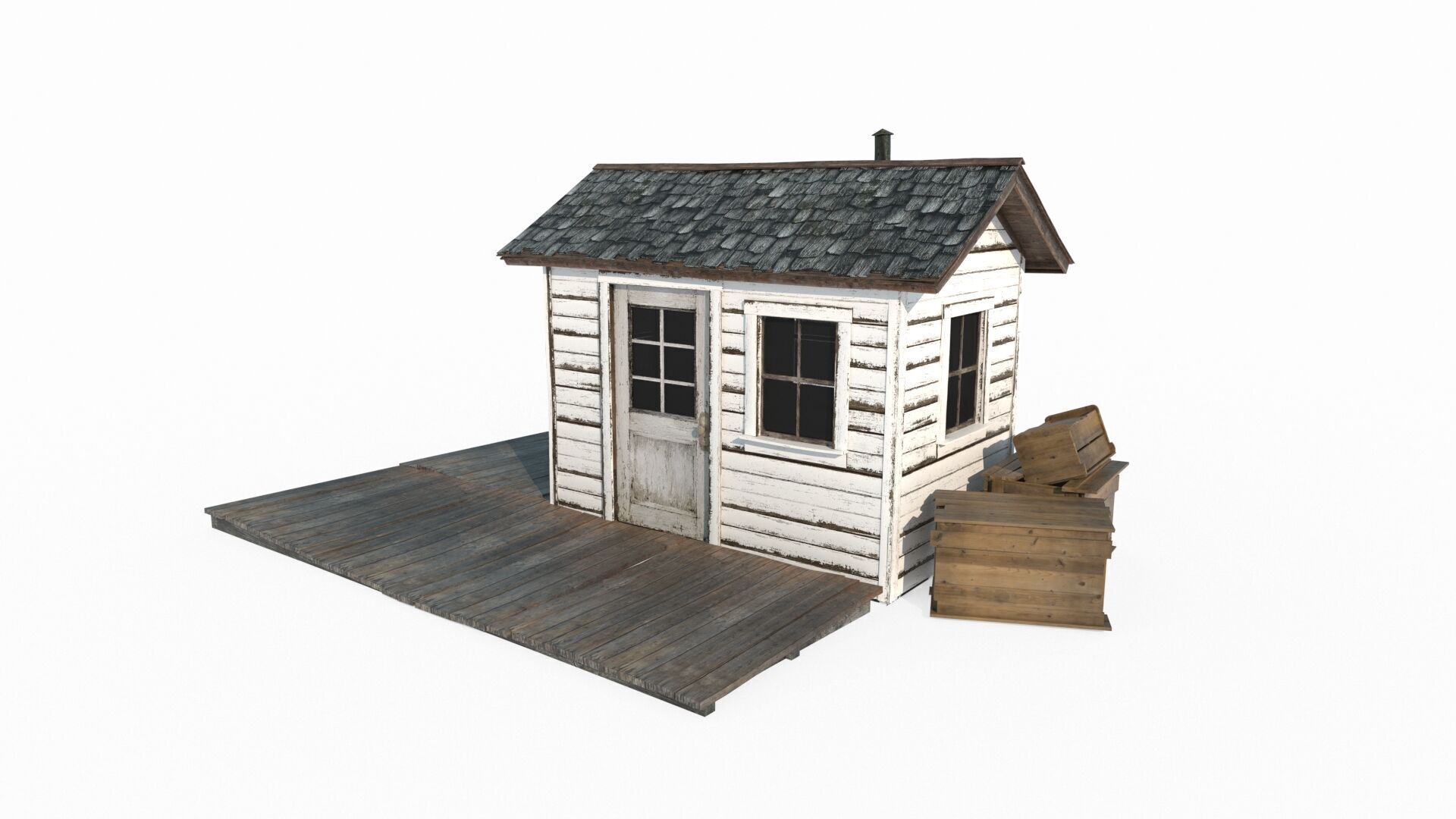 19th century architectural cabin 3D model_3