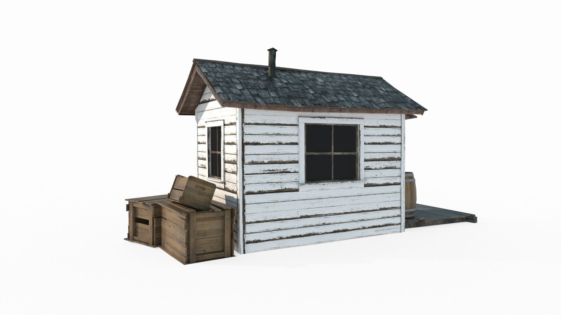 19th century architectural cabin 3D model_4