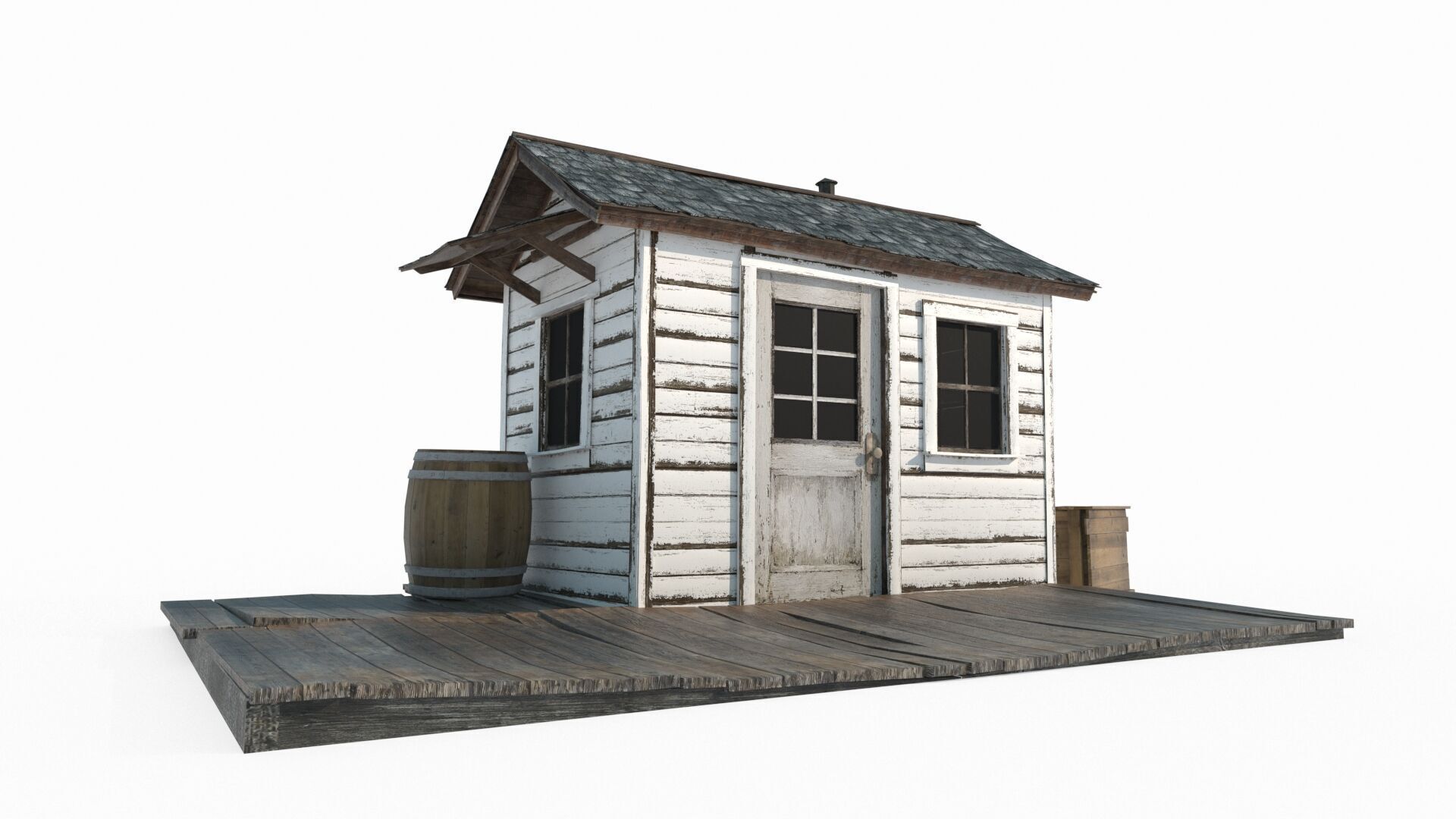 19th century architectural cabin 3D model_1