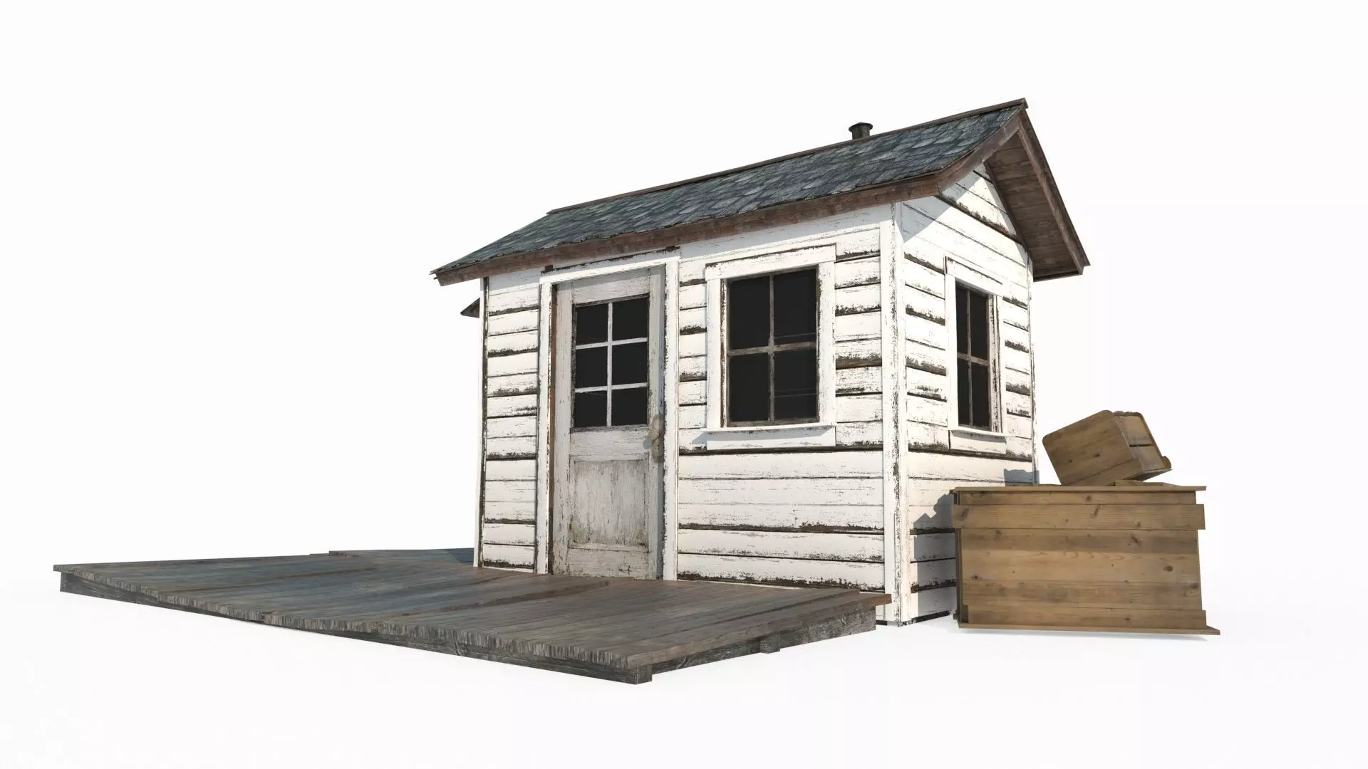 19th century architectural cabin 3D model_0