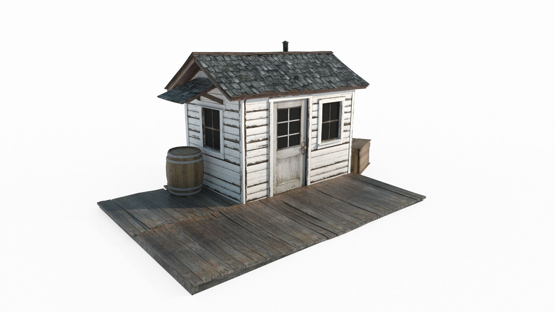 19th century architectural cabin 3D model_2