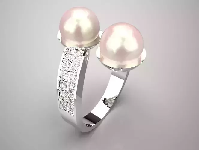 pearl diamond ring pr0065