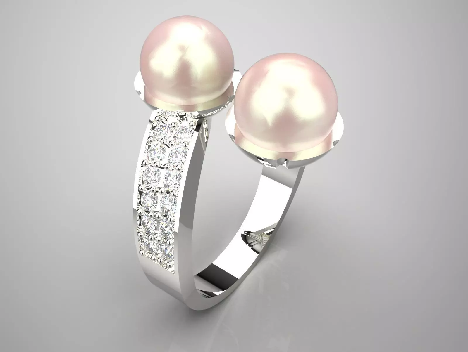 pearl diamond ring pr0065 3D print model