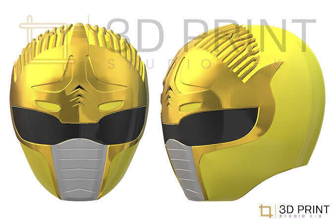 Power Rangers Dai Yellow Ranger helmet  3D print model