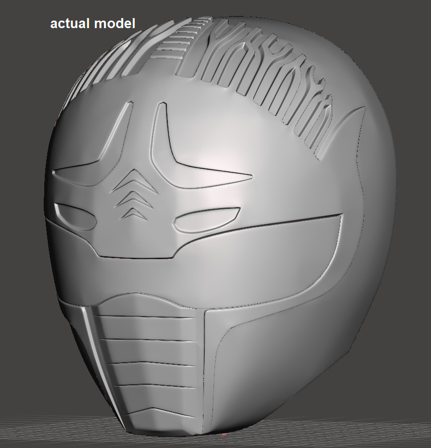 Power Rangers Dai Yellow Ranger helmet 3D print model_7